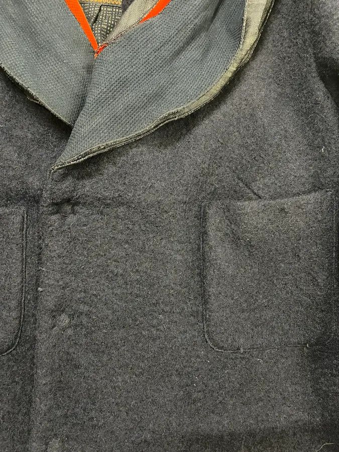 Marithe + Francois Girbaud 2000s Marithé + François Girbaud Navy Wool Buttoned Extra Collar Jacket Size M / US 6-8 / IT 42-44 - 4 Thumbnail