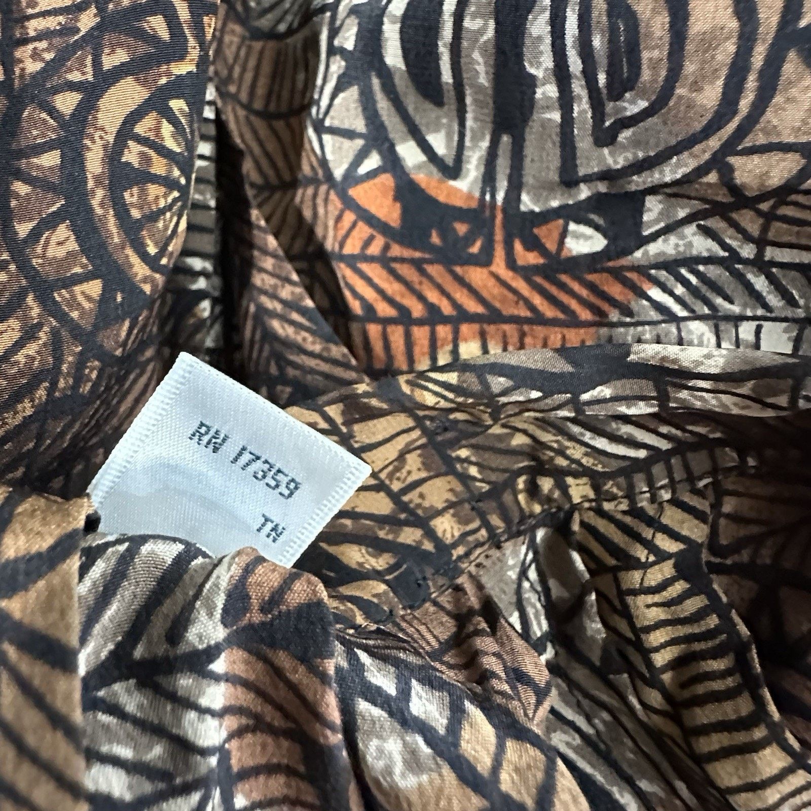 Ellen Tracy Linda Allard for Ellen Tracy Silk Abstract Tribal Skirt 10 Size 32" / US 10 / IT 46 - 6 Thumbnail