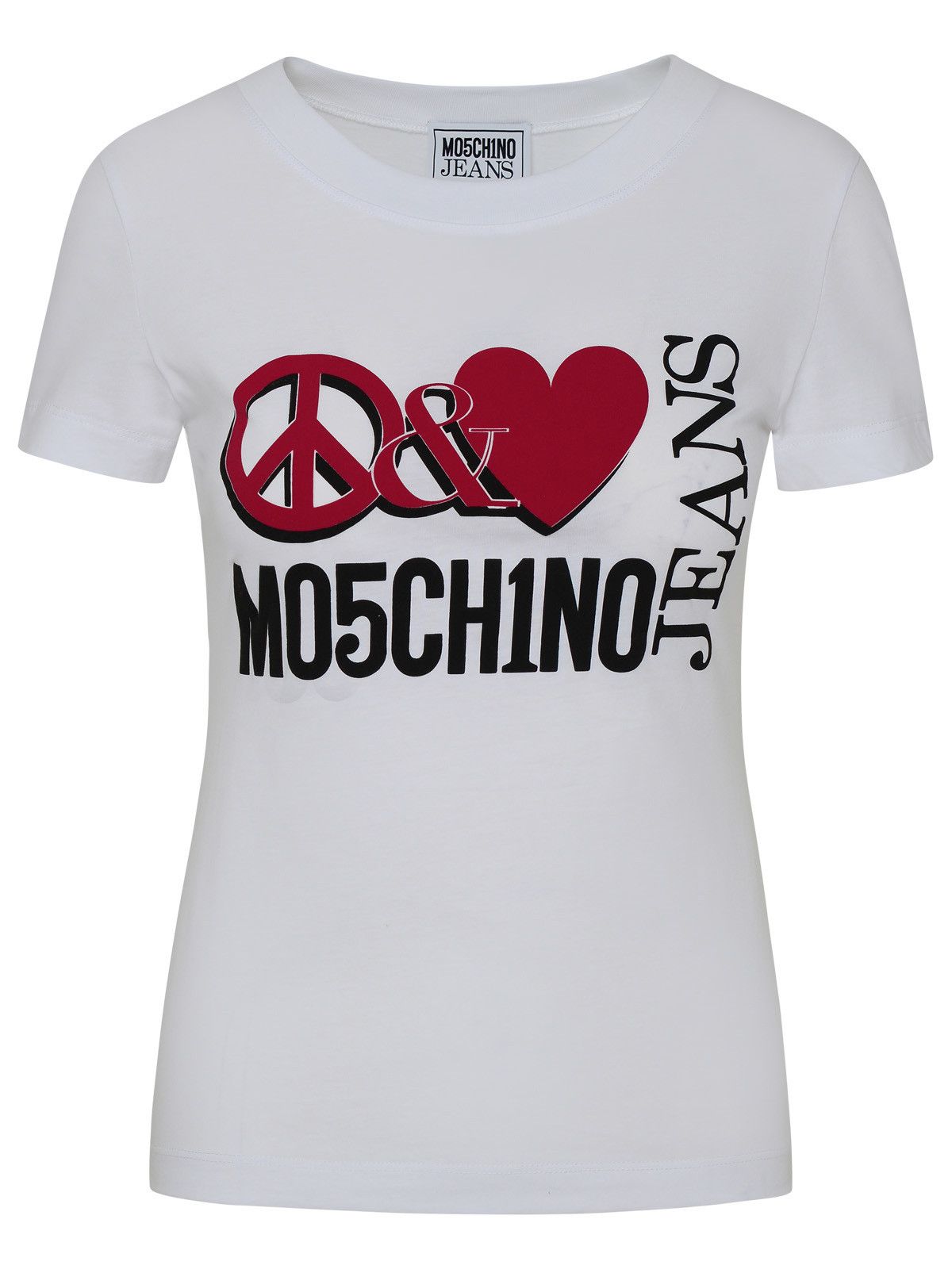 image of Moschino Jeans White Cotton T-Shirt, Women's (Size XS)