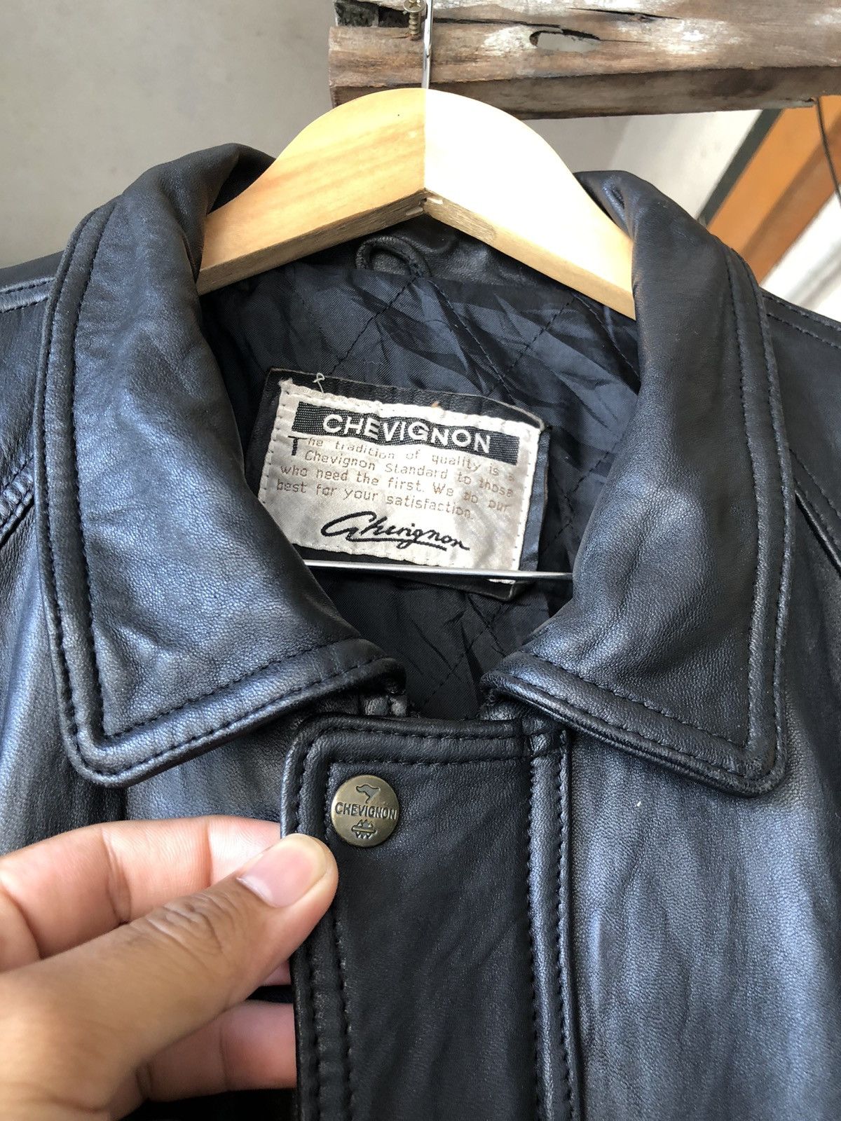 Chevignon Vintage Chevignon Leather Jacket Black Size US L / EU 52-54 / 3 - 8 Thumbnail