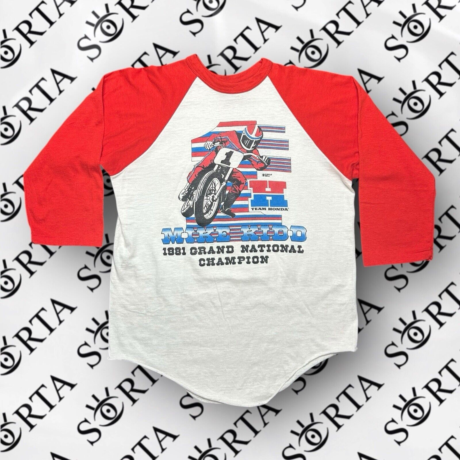 Vintage 80s Honda Mike Kidd Grand National Champion AMA Racing Shirt Size US L / EU 52-54 / 3 - 1 Thumbnail