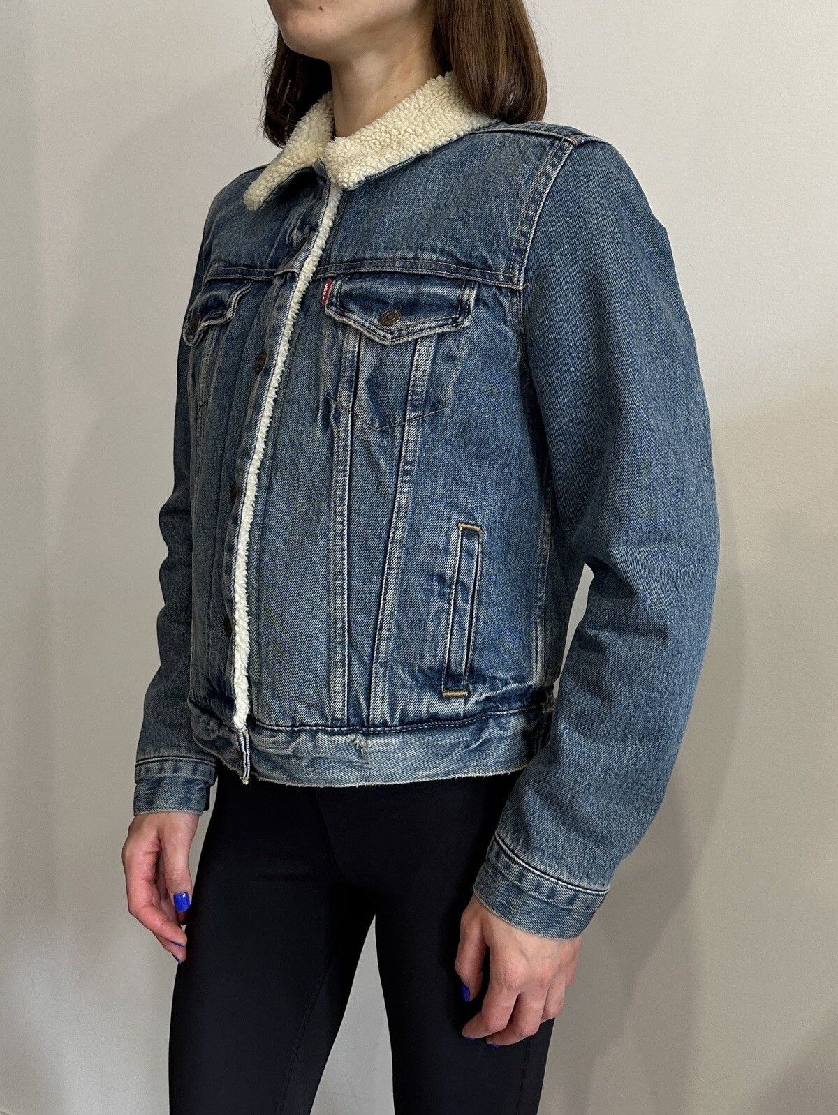 Levi's Levis Womens Denim Sherpa Lined Trucker Jacket Women's Sz S Size S / US 4 / IT 40 - 4 Thumbnail