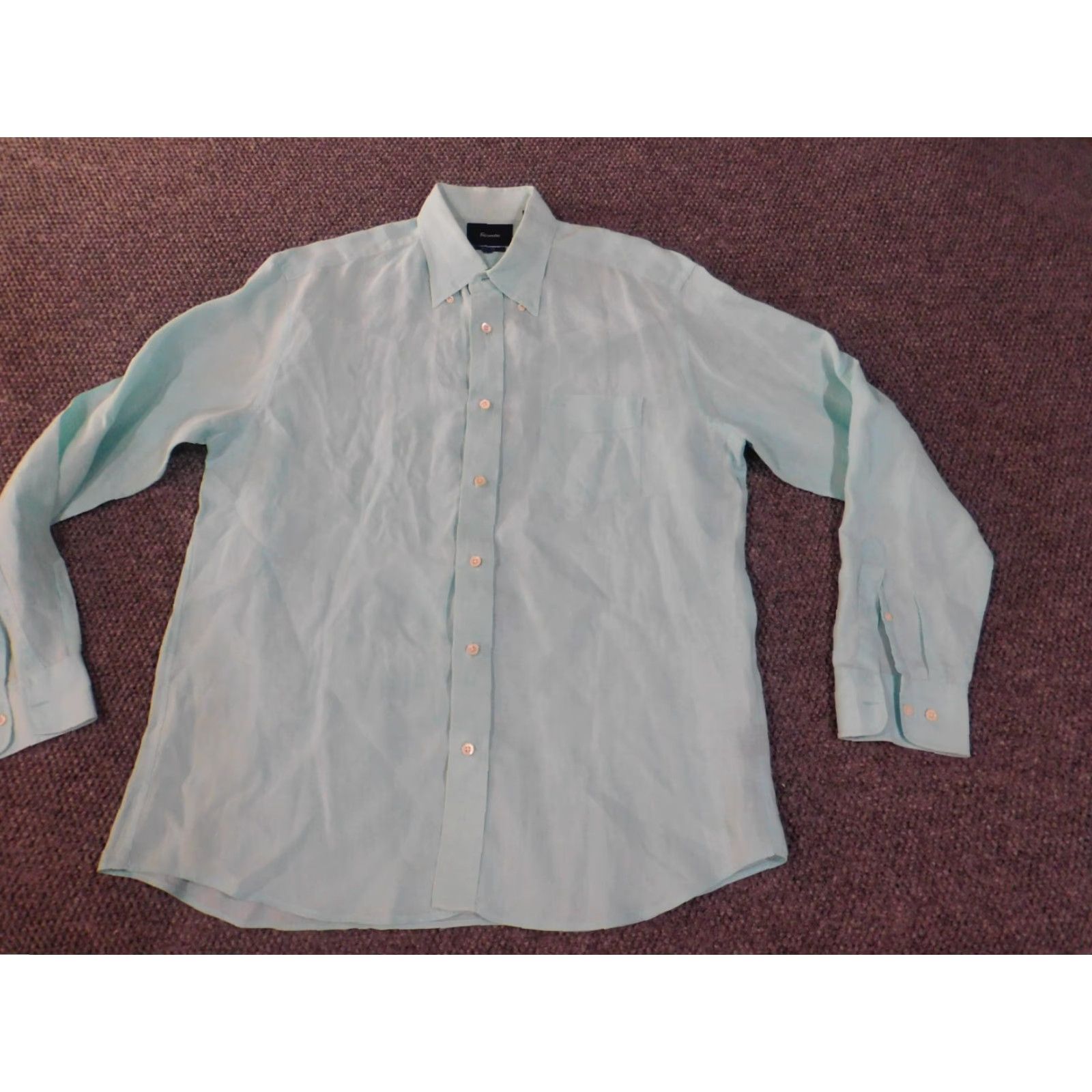 Faconnable Façonnable Shirt Large Blue Mens casual classic Button-Up Size US L / EU 52-54 / 3 - 3 Thumbnail