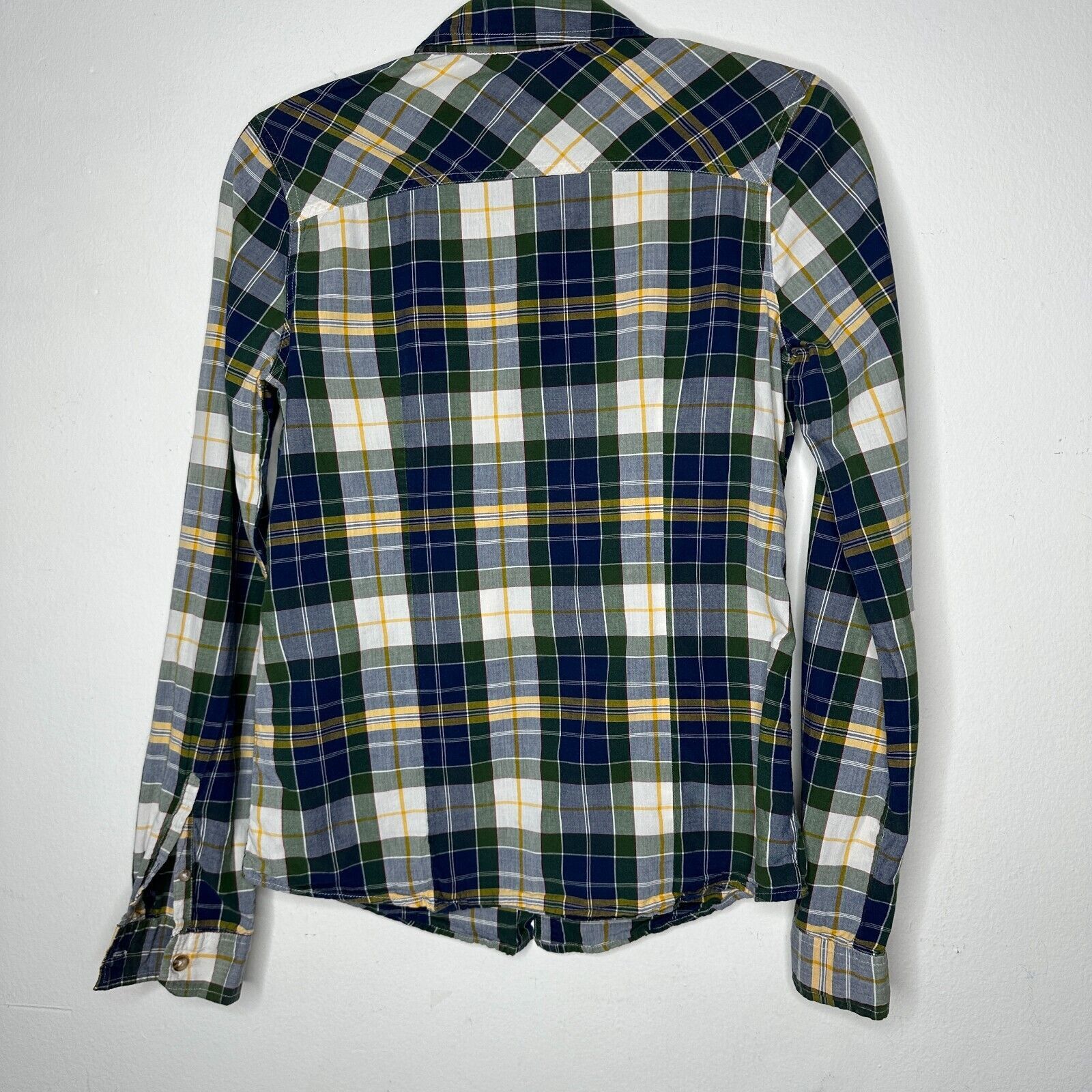 Mossimo Mossimo Supply Green Blue Plaid Button Long Sleeve Shirt SM Size S / US 4 / IT 40 - 5 Thumbnail