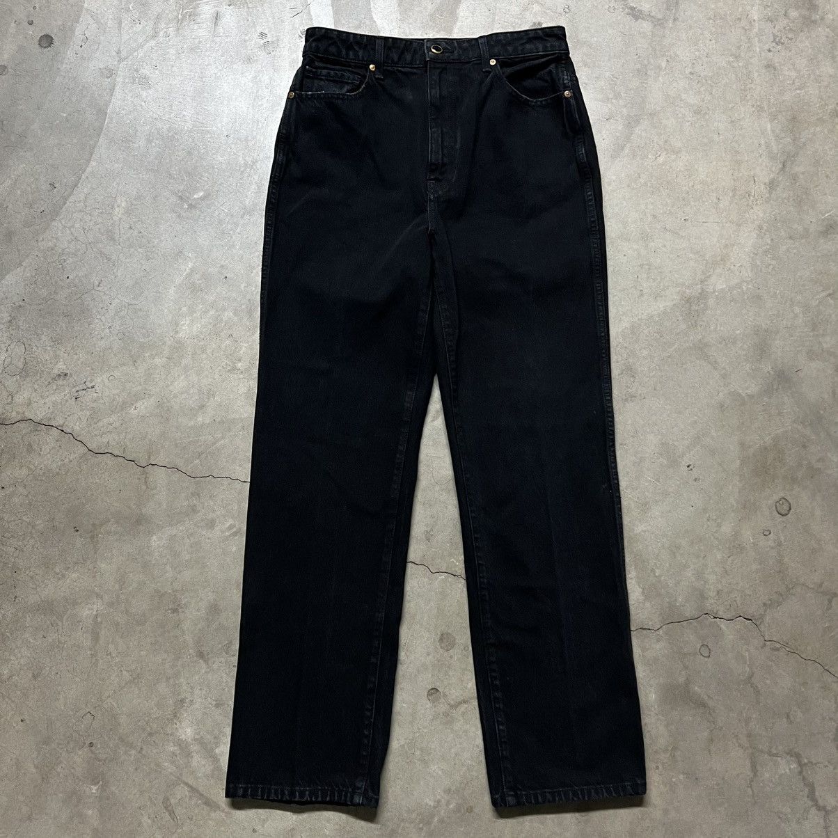 Designer × KHAITE Khaite “Abigail” 🇺🇸 Women’s Designer Black Denim Jeans Size 29" - 1 Thumbnail