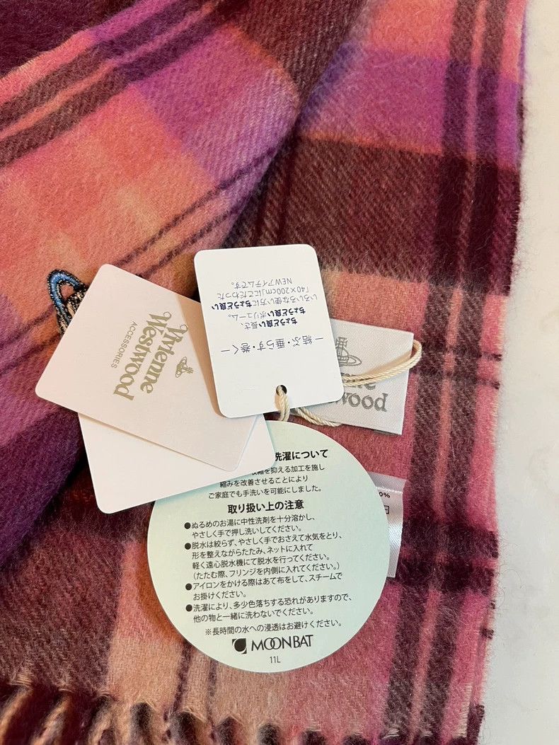 Vivienne Westwood Vivienne Westwood Classic Saturn wool scarf pink Size ONE SIZE - 4 Thumbnail