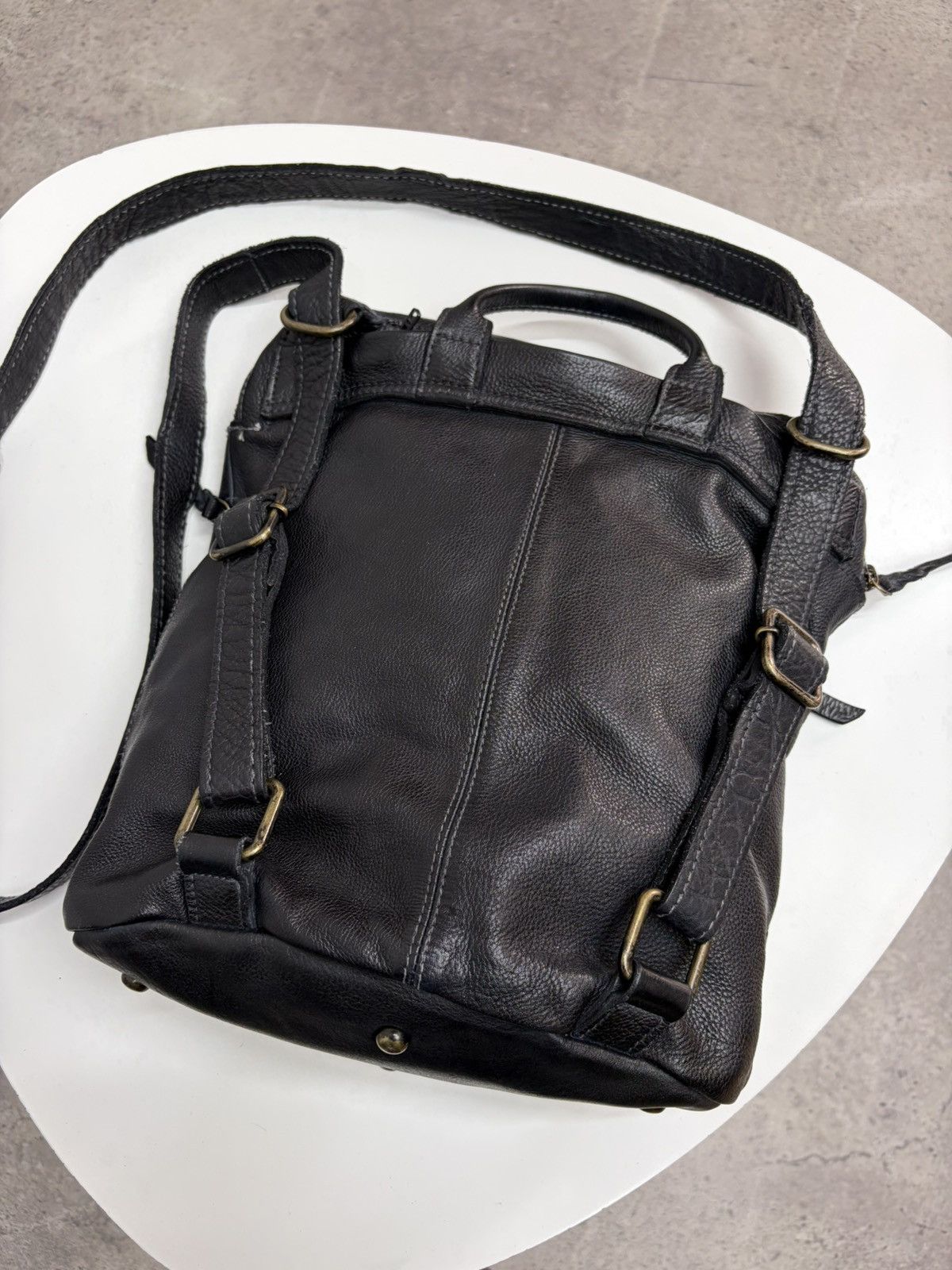 KMRii Vintage Leather Backpack Shoulder Bag 2Way Y2K Distressed Size ONE SIZE - 10 Thumbnail