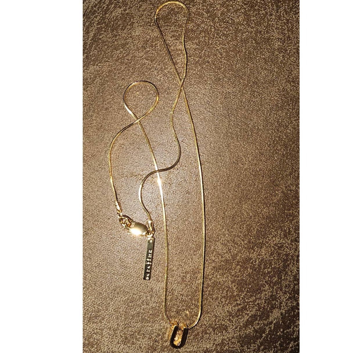 Anthropologie New Serefina Dainty Monogram 14K Gold Plated U Necklace Size ONE SIZE - 5 Thumbnail