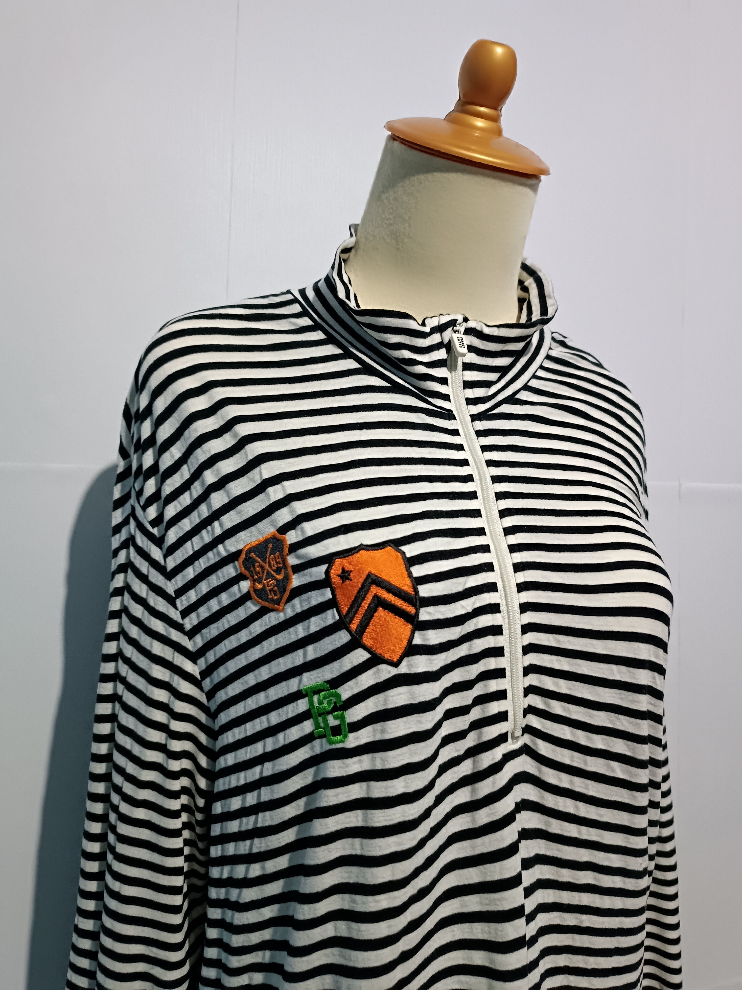 Japanese Brand × Vintage PEARLY GATES Half-zip long-sleeve T-shirt with stripes Size M / US 6-8 / IT 42-44 - 3 Thumbnail