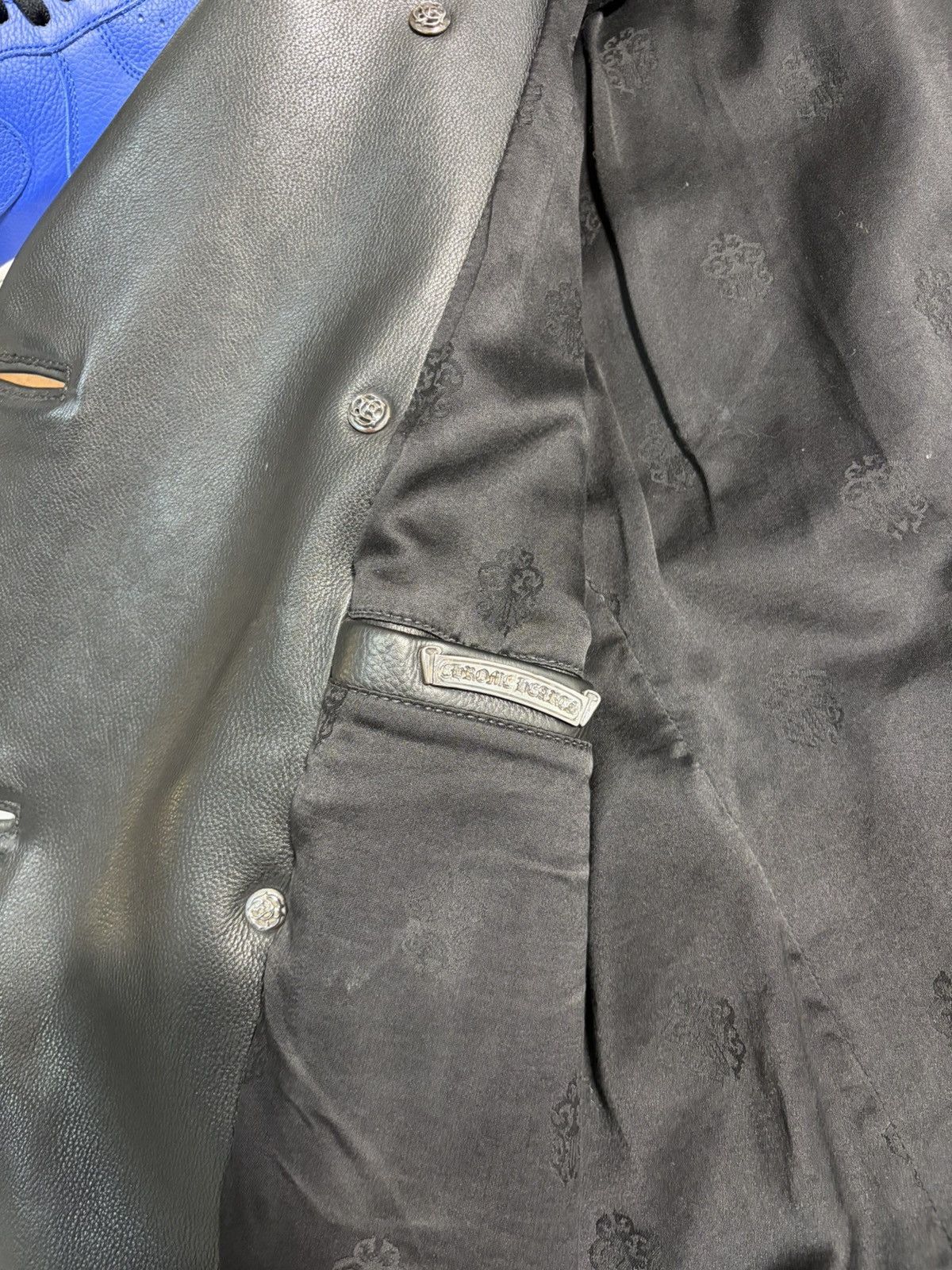Chrome Hearts CHROME HEARTS Leather Pea Coat Size US L / EU 52-54 / 3 - 6 Thumbnail