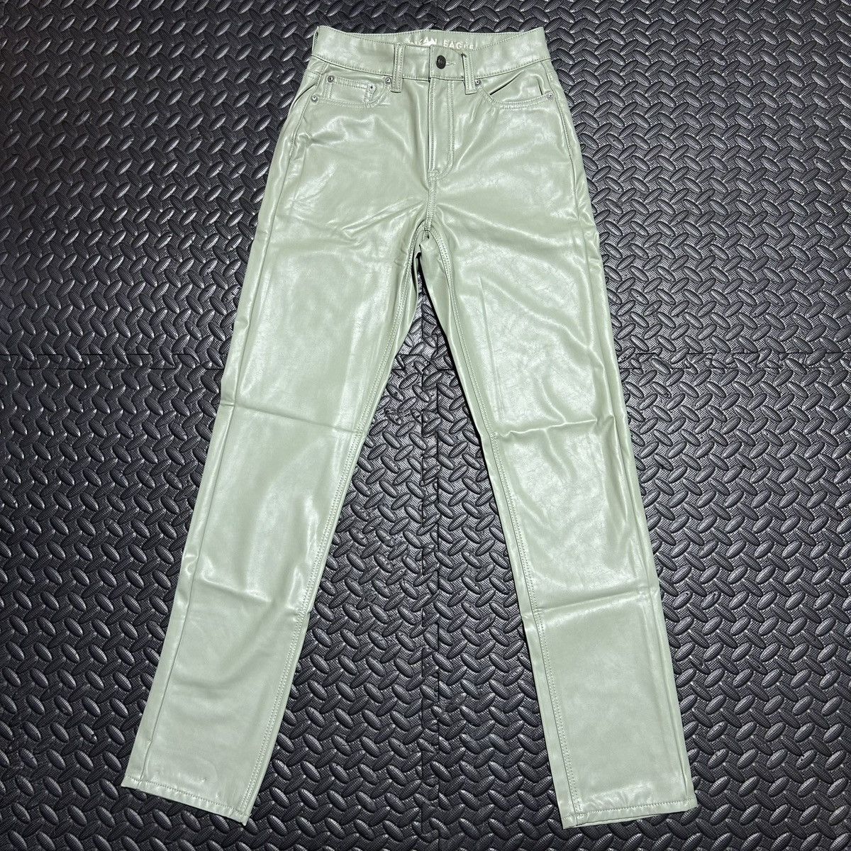 American Eagle Outfitters American Eagle Pants Vegan Leather High Rise Straight Sz 000 Size 24" / US 00 / IT 34 - 1 Thumbnail