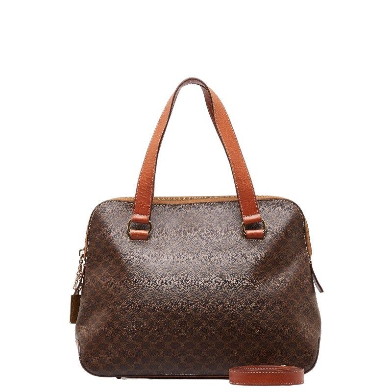 image of Celine Macadam Canvas Handbag in Brown, Women's