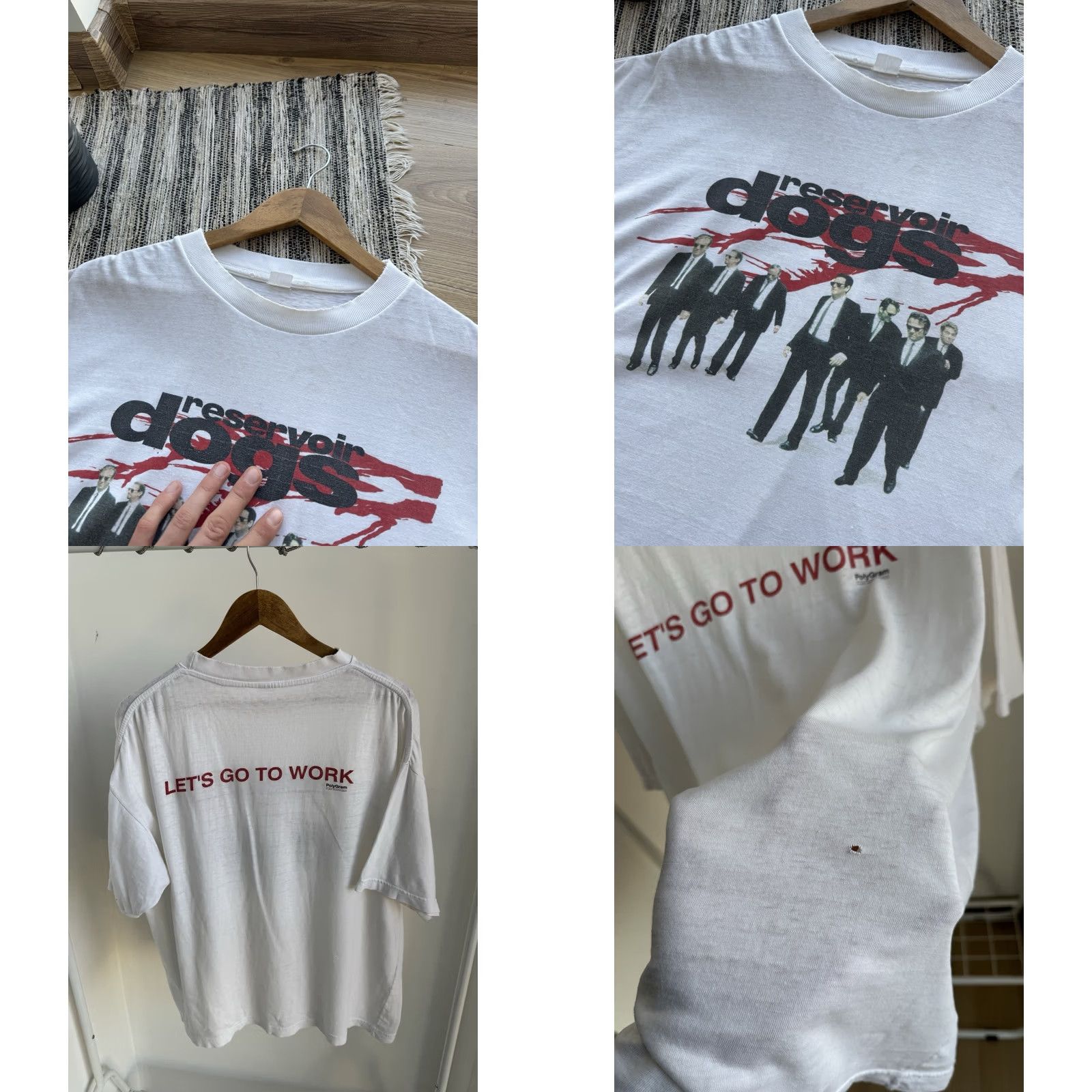 Vintage VINTAGE Reservoir Dogs T-Shirt 1992 Quentin Tarantino Movie Tee XL White Mens 90s Retro Movie Merch Size US XL / EU 56 / 4 - 8 Thumbnail