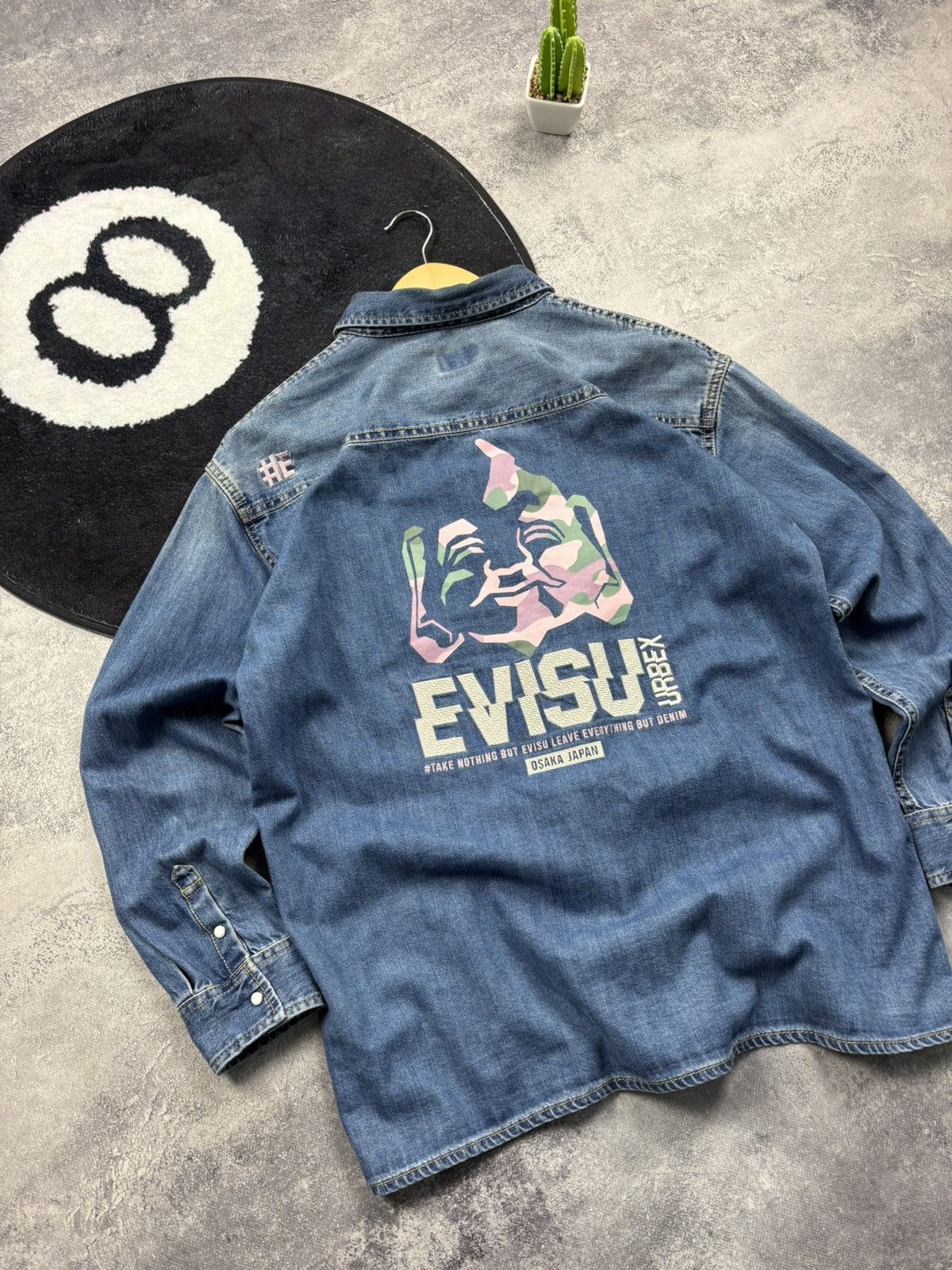 Evisu EVISU Vintage Big Logo Osaka Japan Streetwear Denim Shirt Size US S / EU 44-46 / 1 - 3 Thumbnail