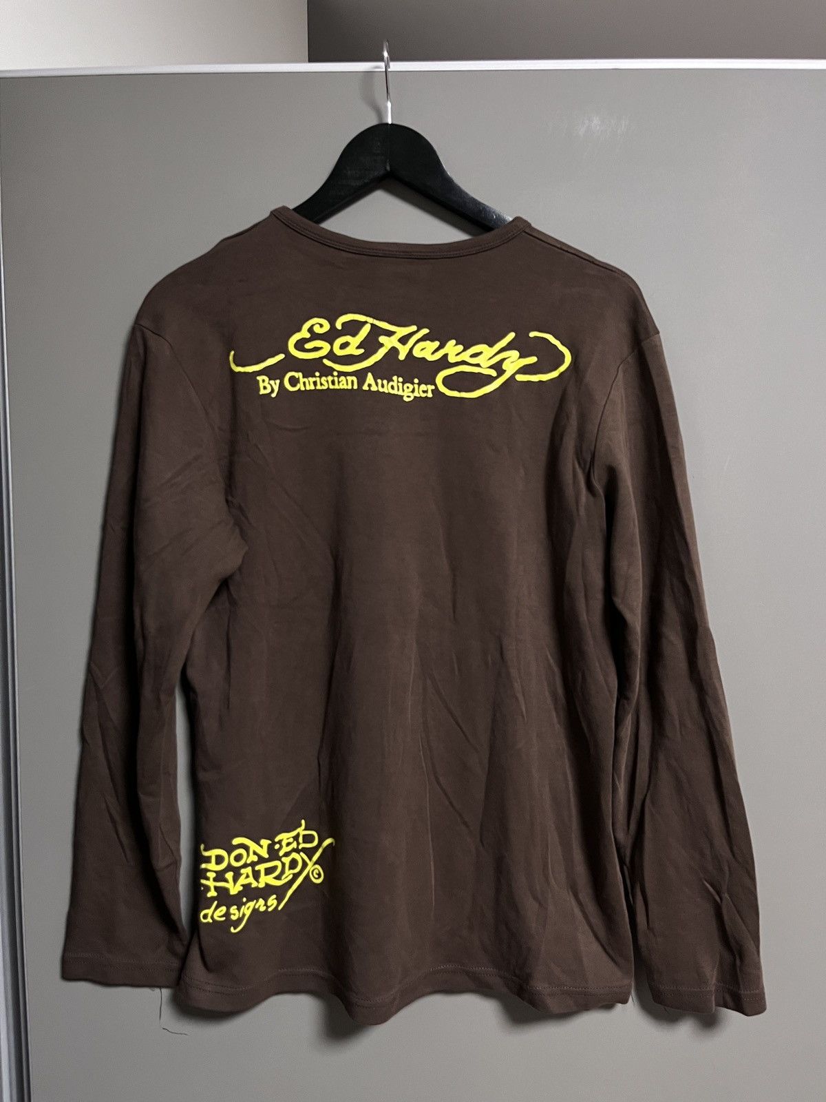 Christian Audigier × Ed Hardy Ed Hardy Panthera Print Y2K Brown Long Sleeve Size US XL / EU 56 / 4 - 8 Thumbnail