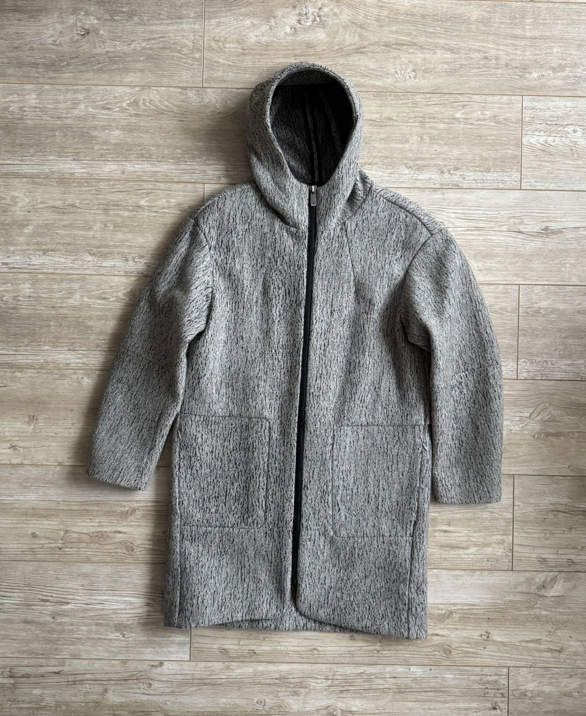 Norse Projects Norse Projects Signet Felt Hooded Coat – Grey Wool Size XS / US 0-2 / IT 36-38 - 4 Thumbnail