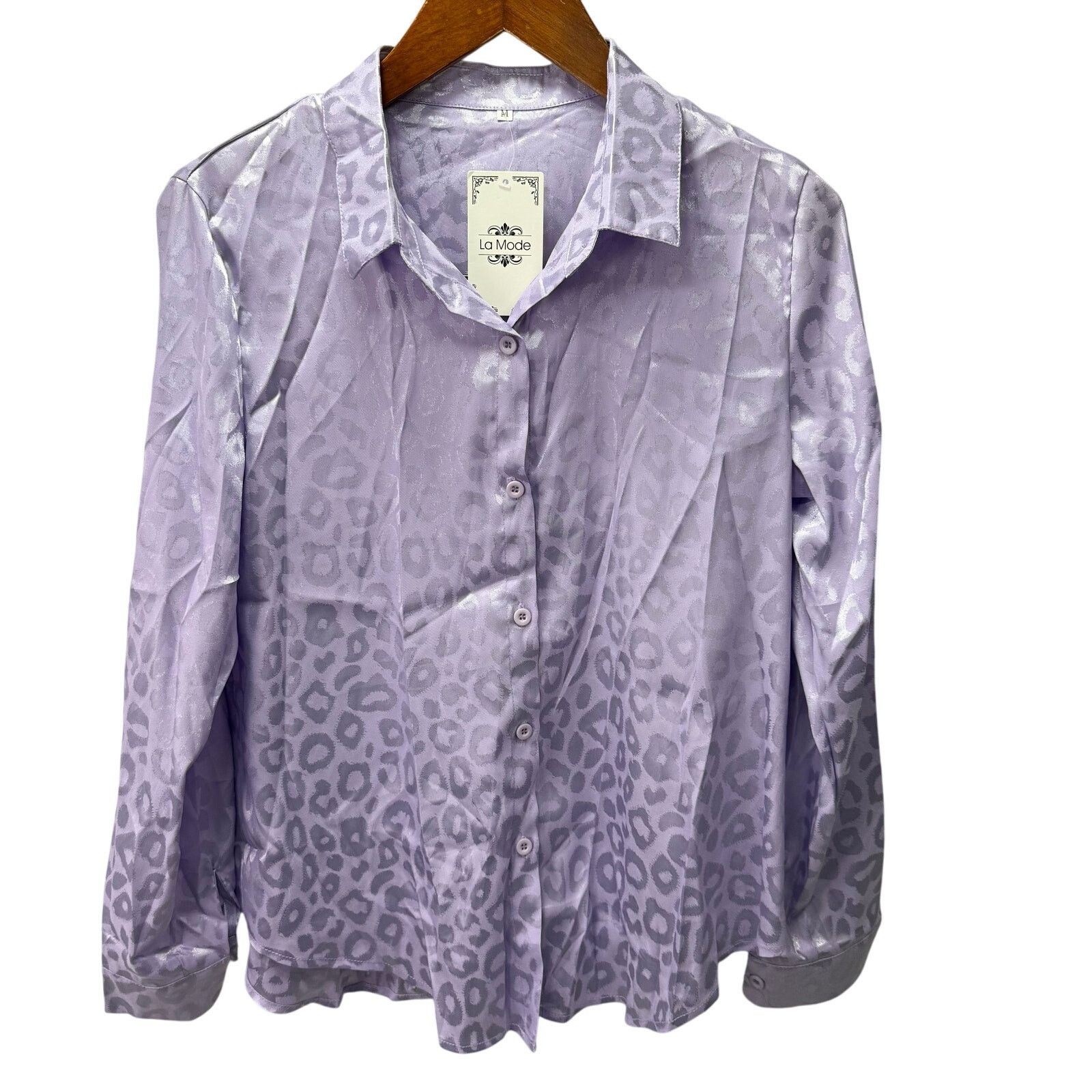 Modernica La Mode Women's Blouse Top sz M Purple Silky NEW # H17 Size M / US 6-8 / IT 42-44 - 4 Thumbnail