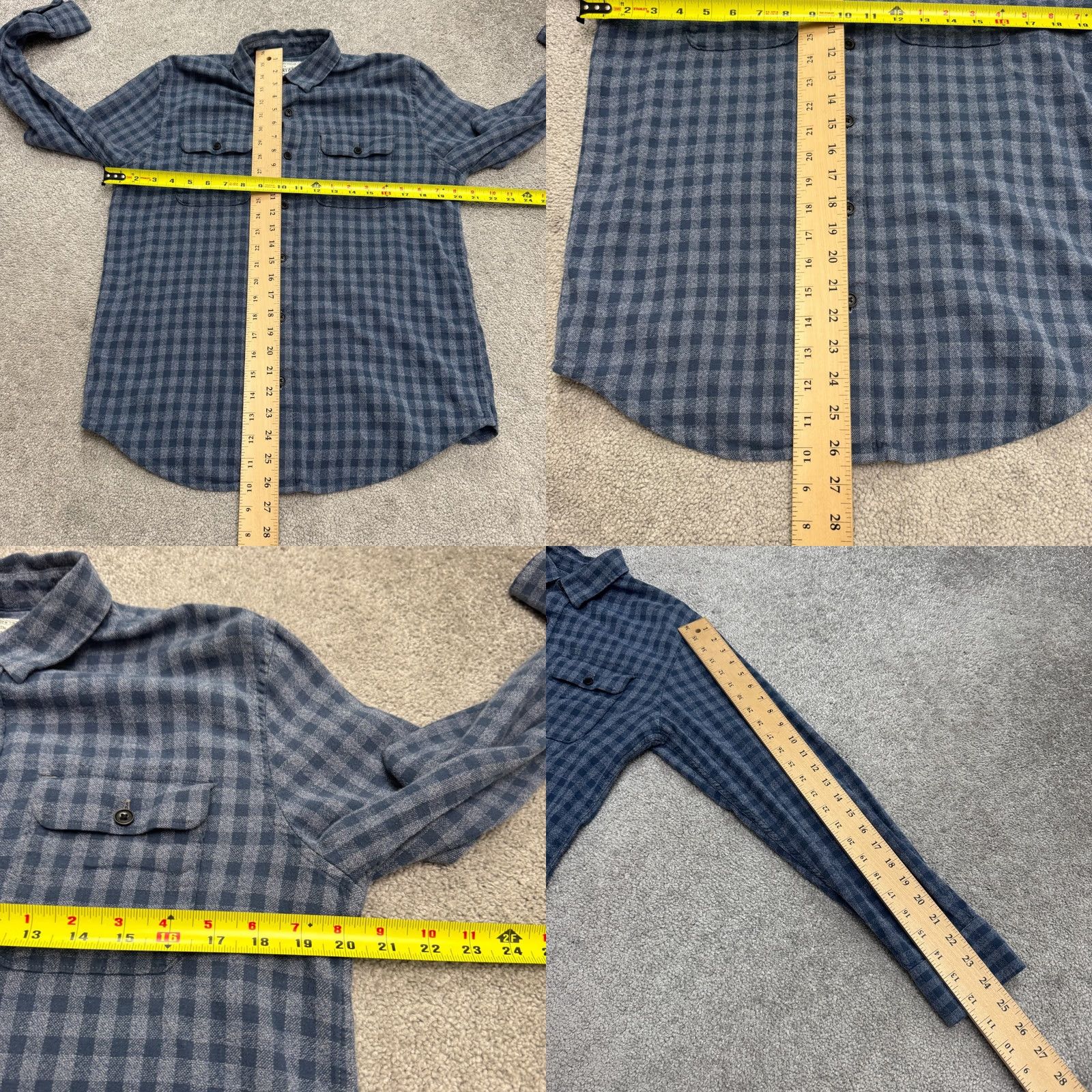 Lucky Brand Lucky Brand Saturday Gingham Button-Down Shirt Mens M Blue Gray Long Sleeve Regular Fit Tailored Casual Plaid 40 in Chest Size US M / EU 48-50 / 2 - 8 Thumbnail
