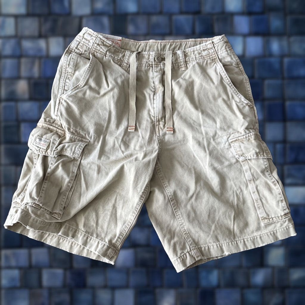 American Eagle Outfitters VINTAGE American Eagle Outfitters Cargo Shorts Mens 30 Beige Grunge Pocket Cargo Short Casual Workwear 2000s Y2K VTG Boys Mens Size US 30 / EU 46 - 1 Thumbnail