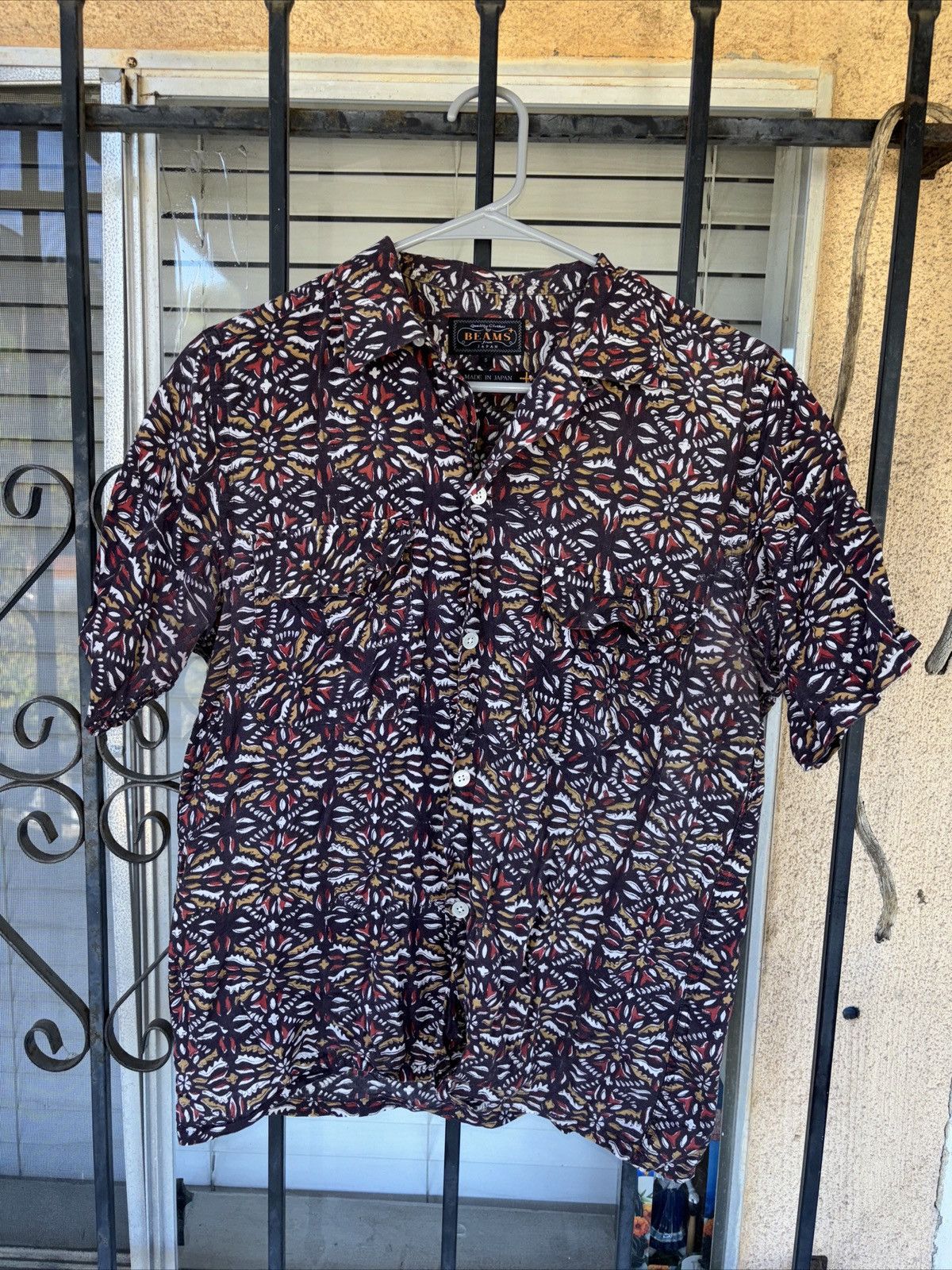 Beams Plus BEAMS PLUS Casual Shirt brown, white, orange aloha pattern Size US S / EU 44-46 / 1 - 1 Thumbnail