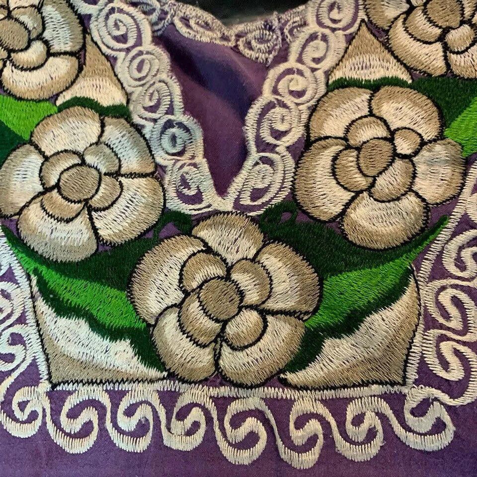 Designer Used Purple Hand Made Bluse L Size L / US 10 / IT 46 - 3 Thumbnail