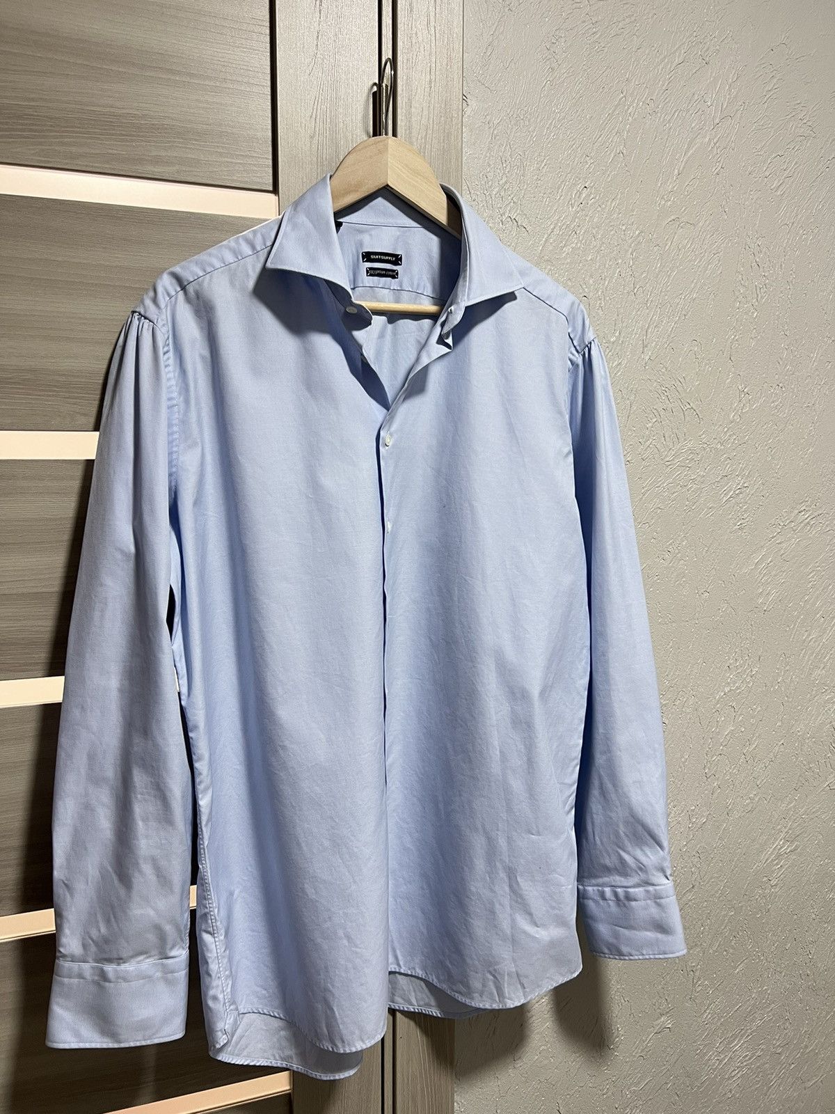 Suitsupply Suitsupply Luxury Shirt Long Sleeve Blue French Cuff Vintage Size US M / EU 48-50 / 2 - 1 Thumbnail