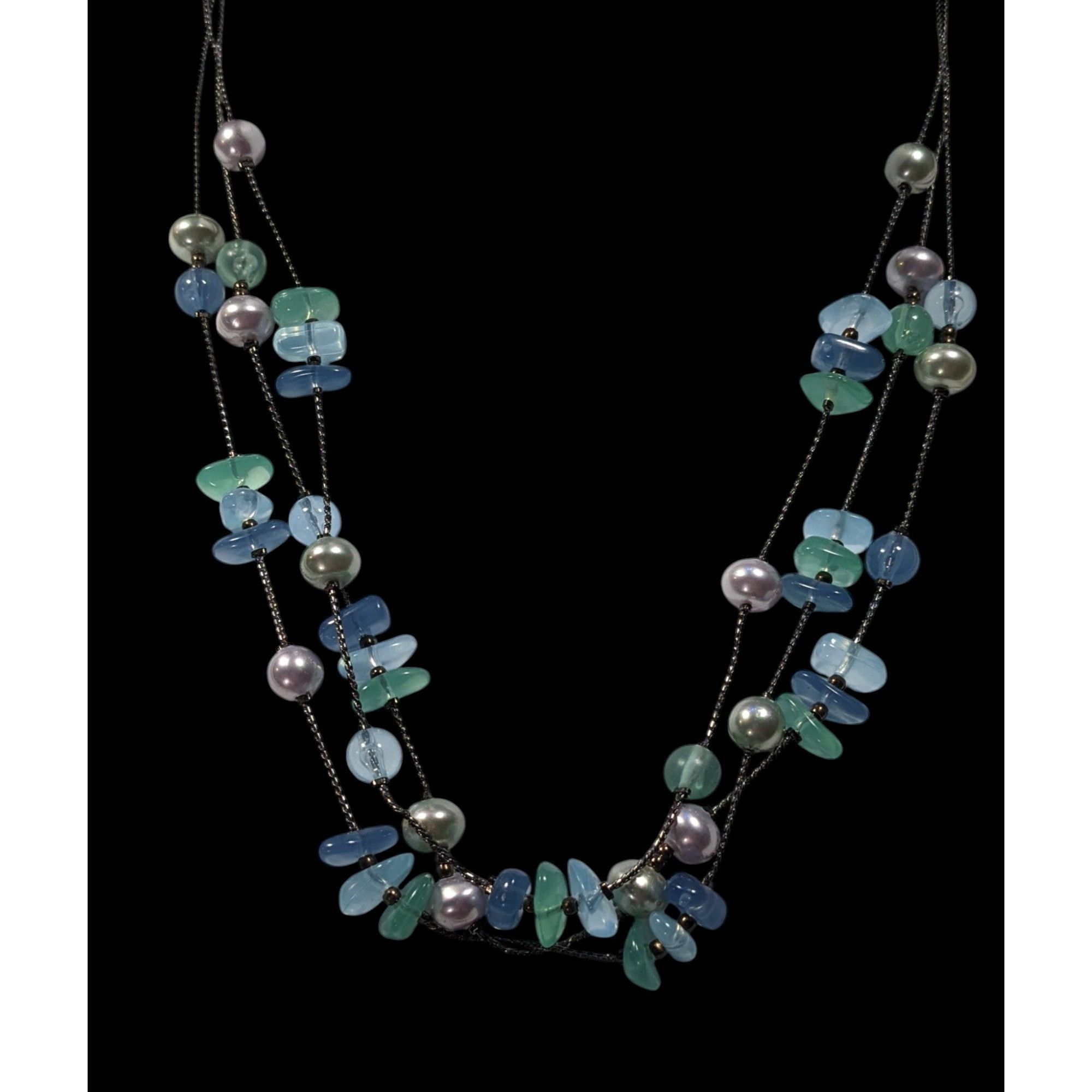 Other Mermaidcore Cool Tone Beaded Multilayer Station Necklace Size ONE SIZE - 2 Thumbnail