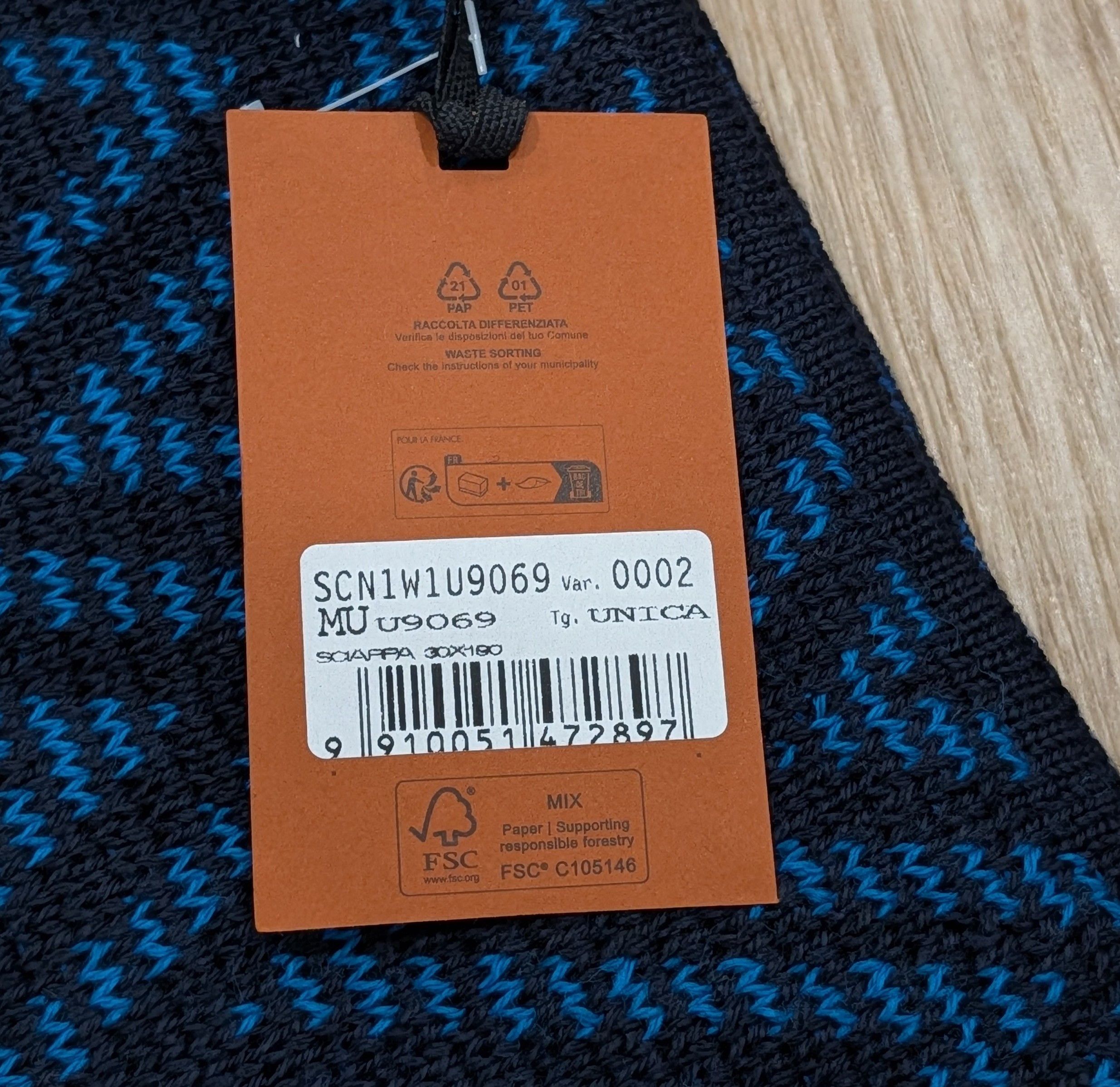 Missoni MISSONI Herringbone Wool Blend Scarf Blue Multi Size ONE SIZE - 2 Thumbnail