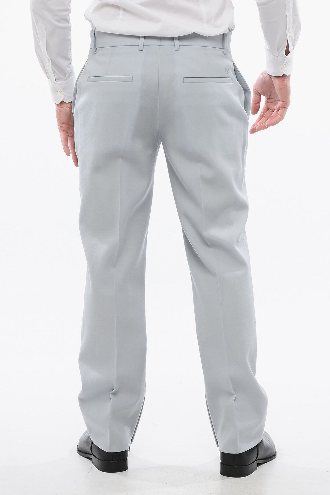 Off-White og1mm1025 Virgin Wool Chinos Pant in Light Blue Size US 32 / EU 48 - 2 Thumbnail