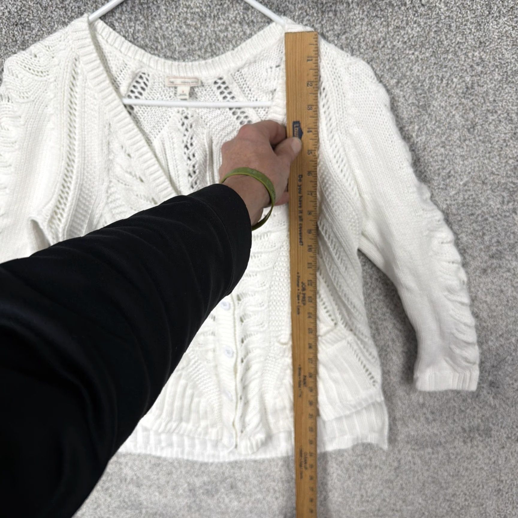 Gap VINTAGE Gap Cardigan Sweater Womens Small White Cable Knit Old Money Coastal Coquette Size S / US 4 / IT 40 - 2 Thumbnail