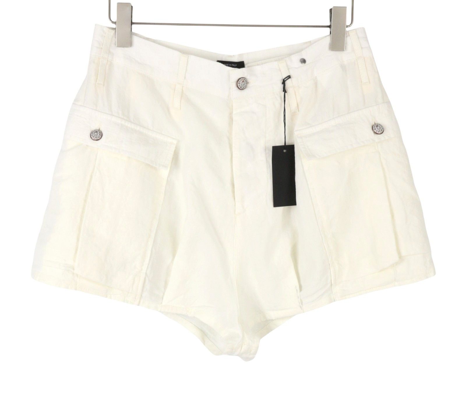 R13 BUBBLE SKORT 28 White Linen Patch Shorts 90036 Size 28" / US 6 / IT 42 - 2 Thumbnail