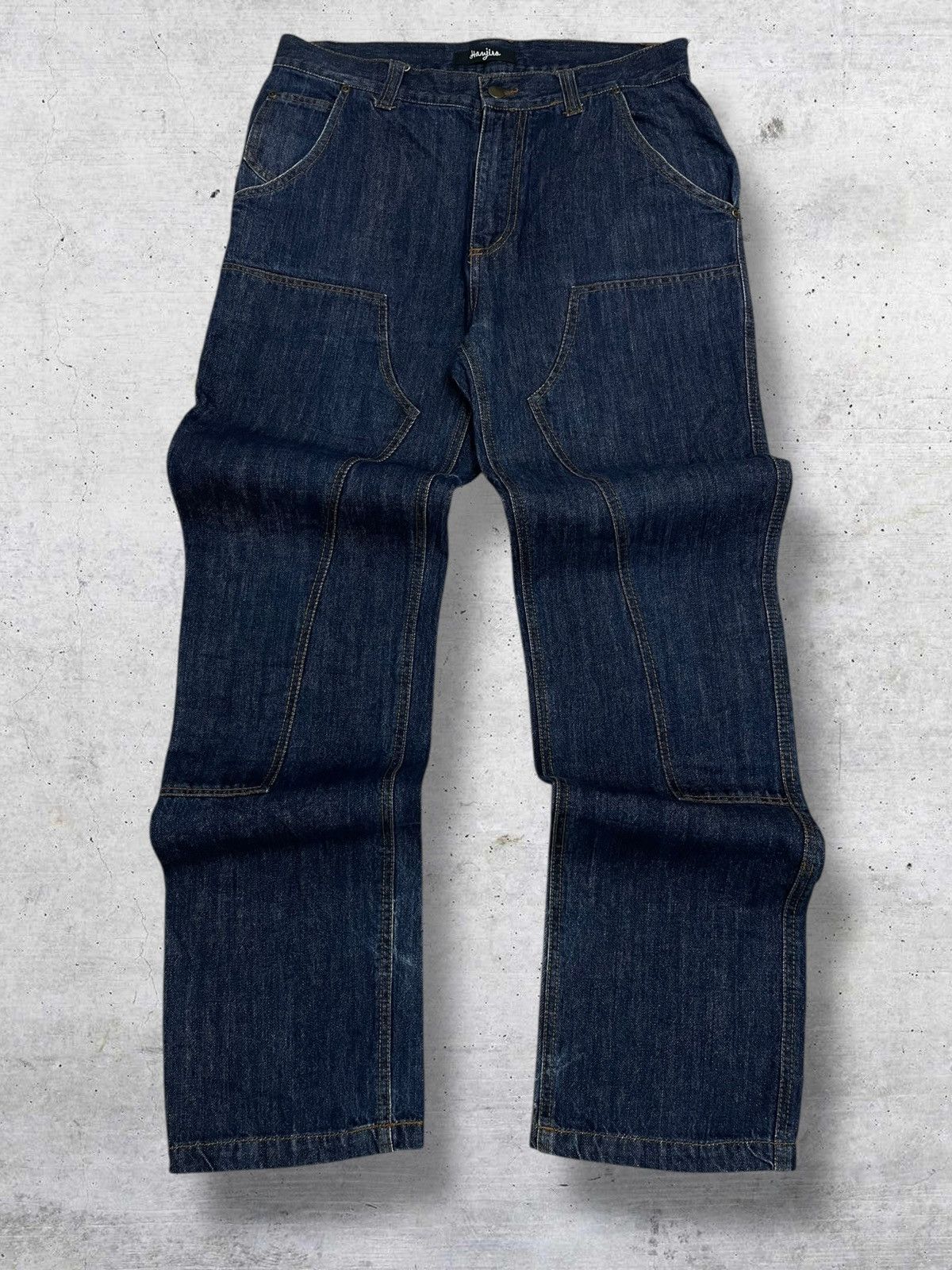 Japanese Brand VINTAGE HANJIRO HARAJUKU JAPAN DESIGNER DOUBLE KNEE DENIM Size US 32 / EU 48 - 1 Thumbnail