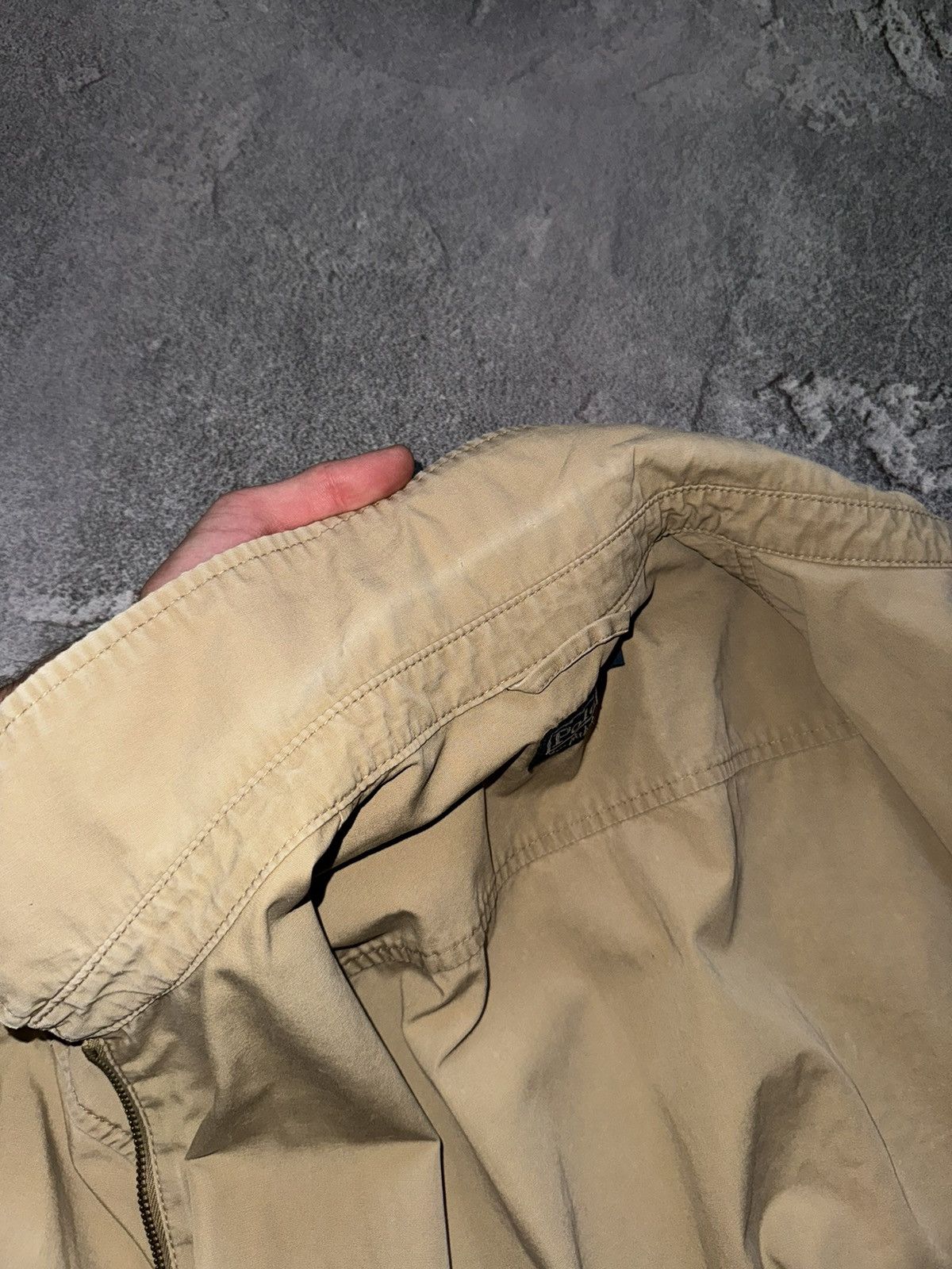 Polo Ralph Lauren × Ralph Lauren × Vintage Polo Ralph Lauren L beige distressed jacket bomber light Size US L / EU 52-54 / 3 - 19 Thumbnail