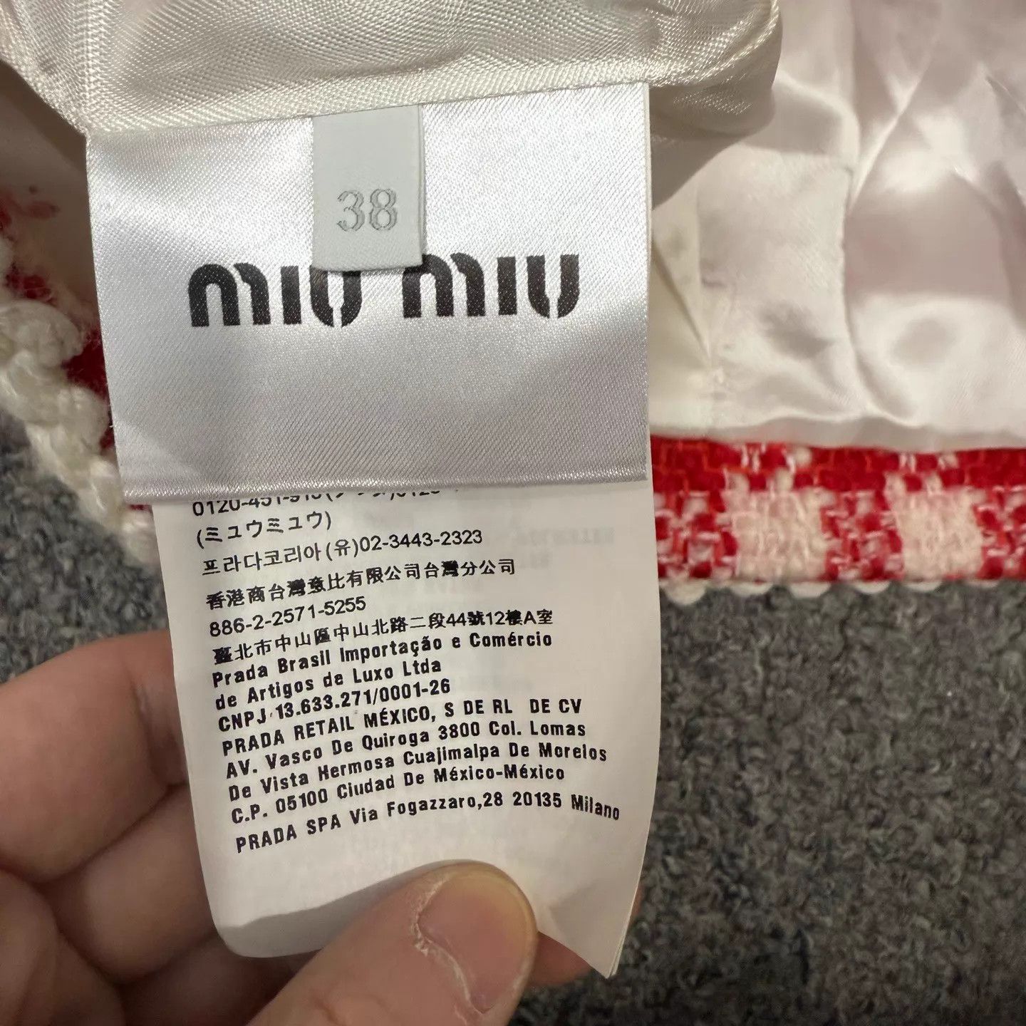Miu Miu MIU MIU red checkered jacket women's 38 99new Size XS / US 0-2 / IT 36-38 - 4 Thumbnail