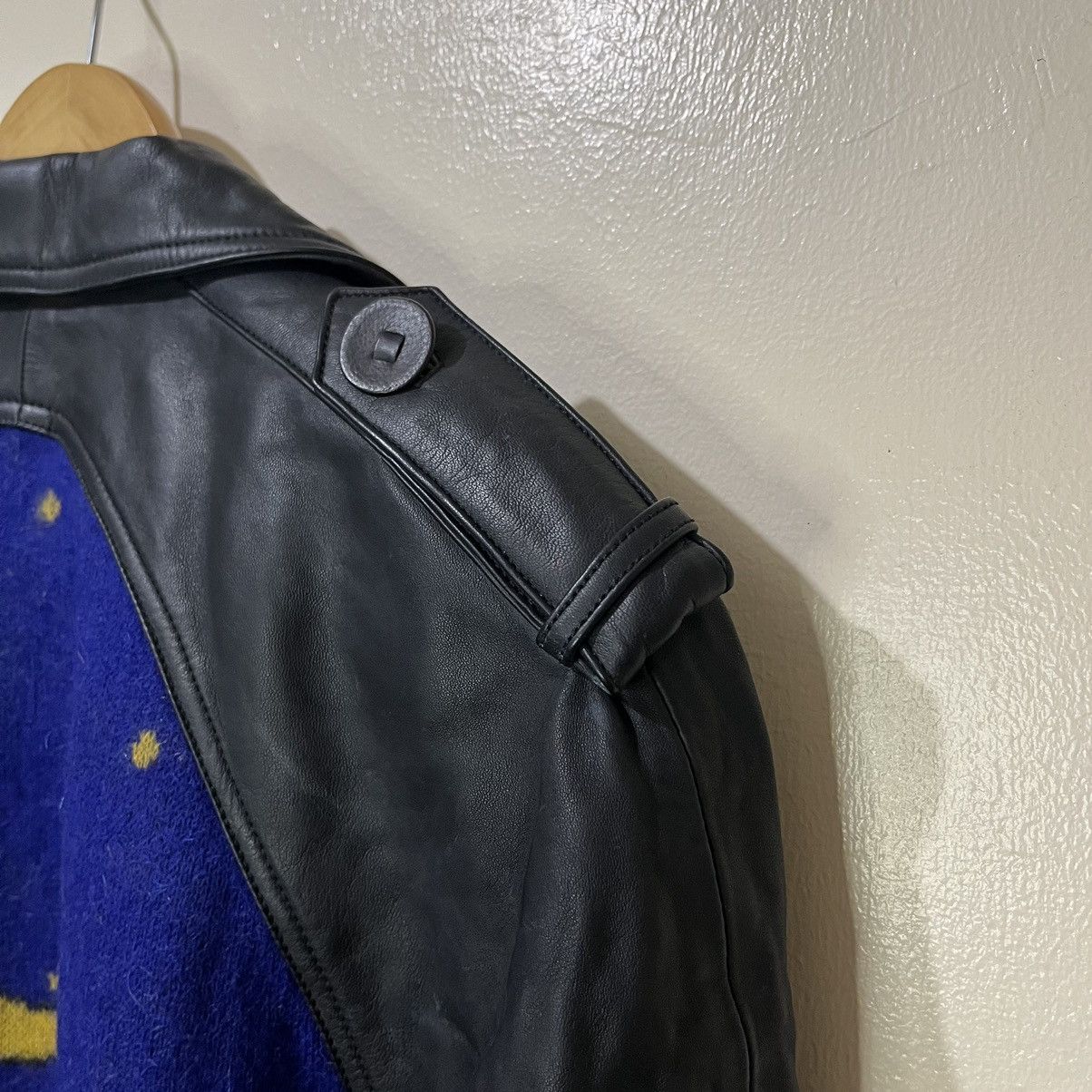 Torras 1990's Torras Spain Art Design Leather Wool Coat Jacket Size US L / EU 52-54 / 3 - 11 Thumbnail