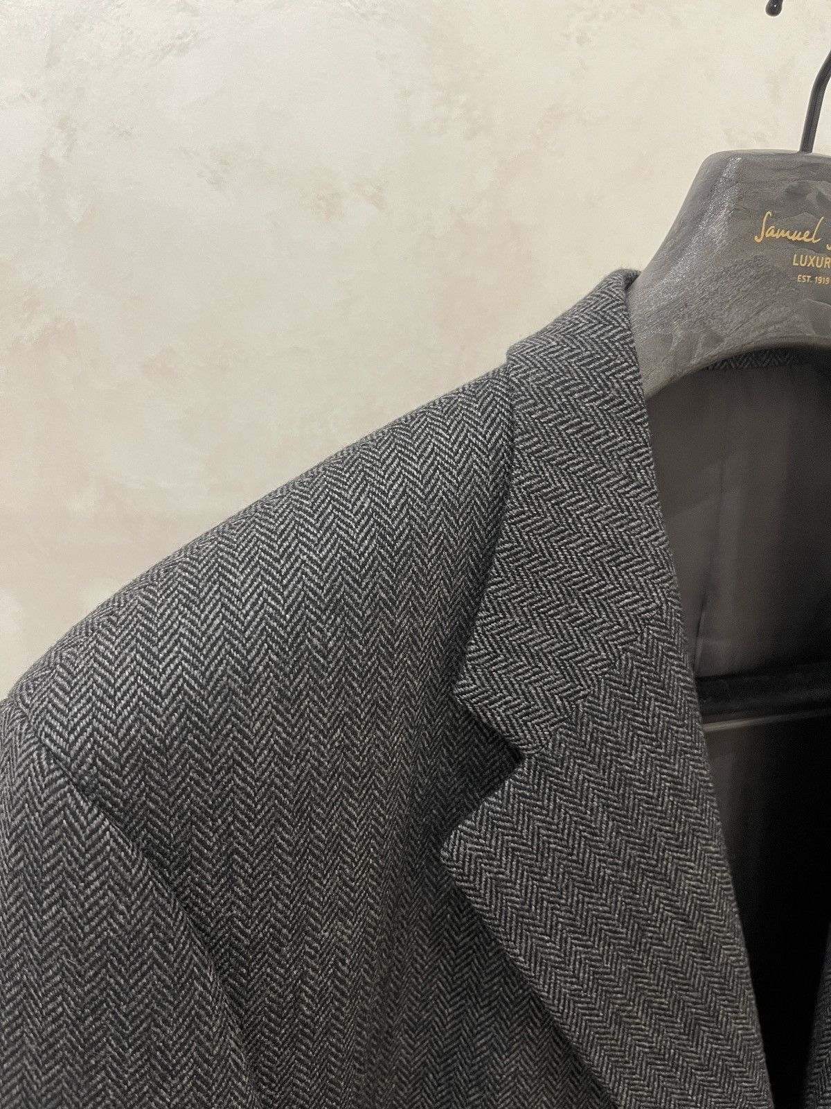 Baumler Baumler vintage blazer wool herringbone jacket sport coat Size 48R - 3 Thumbnail