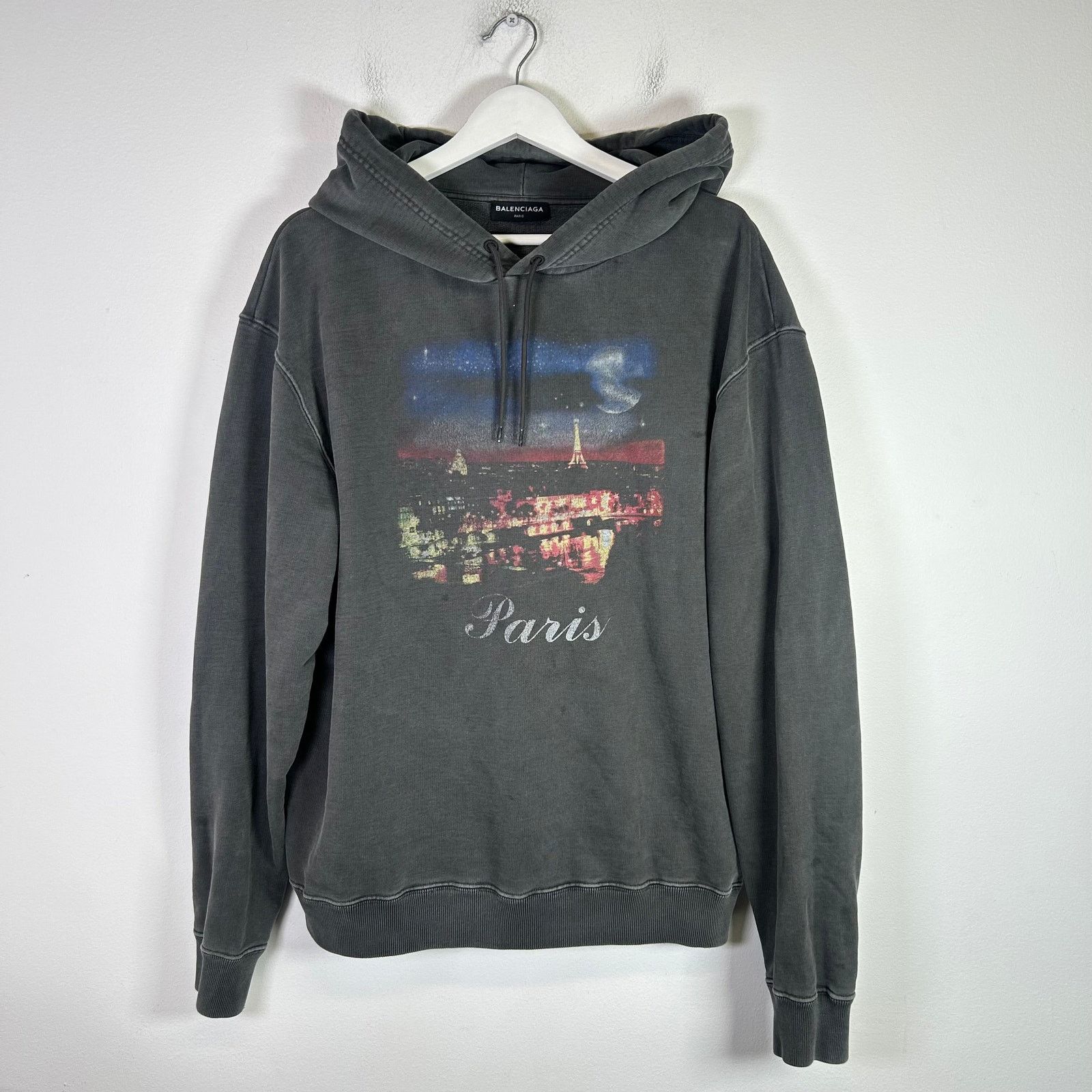 Balenciaga SS17 Balenciaga Paris Tourist Souvenir Hoodie Black