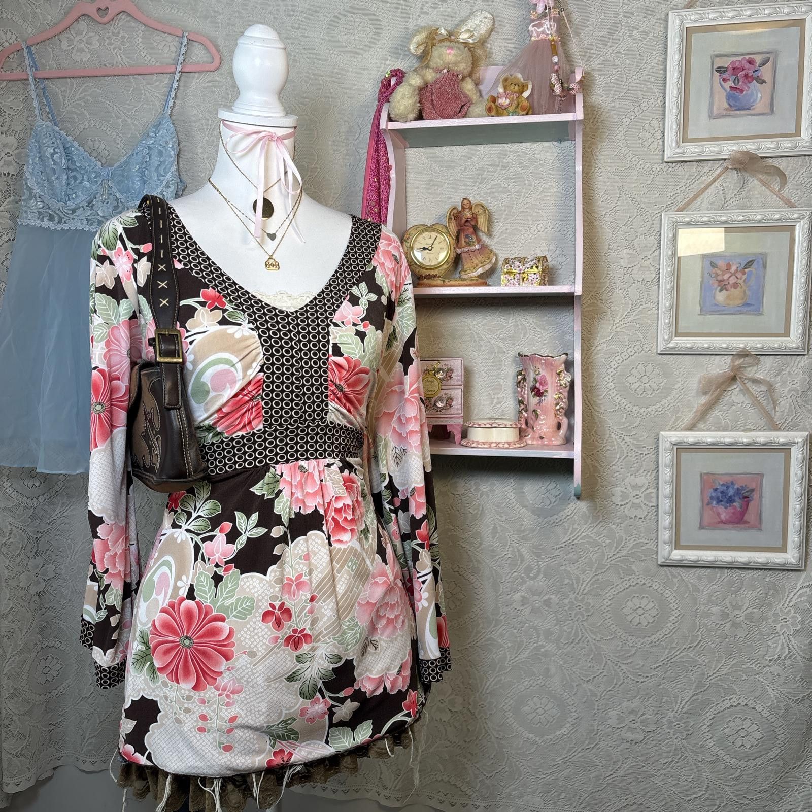 Other y2k fairy core floral flowy tie back top Size XL / US 12-14 / IT 48-50 - 2 Thumbnail
