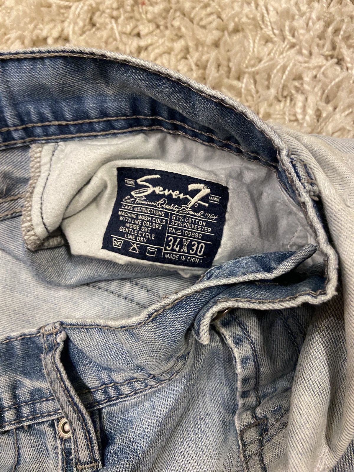 Japanese Brand × Seven 7 Distressed seven jeans custom Size US 34 / EU 50 - 3 Thumbnail