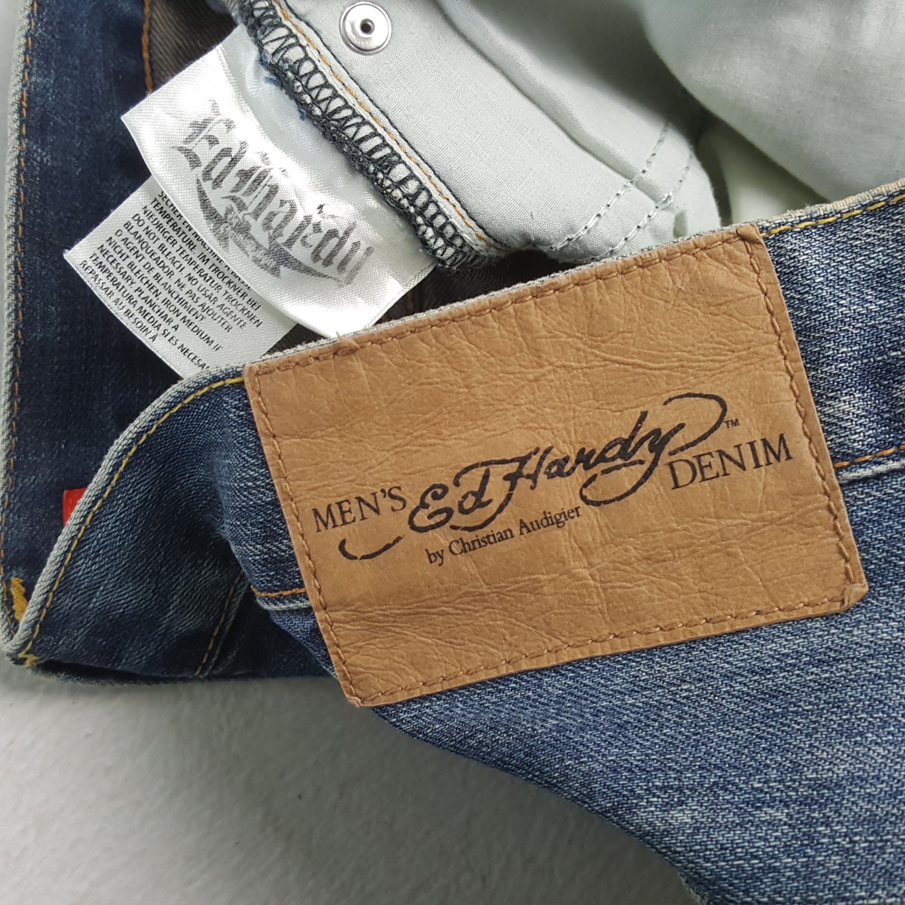 Christian Audigier × Ed Hardy × Vintage Vintage ED HARDY by CHRISTIAN AUDIGIER Italian Custom Jeans Size US 32 / EU 48 - 14 Thumbnail