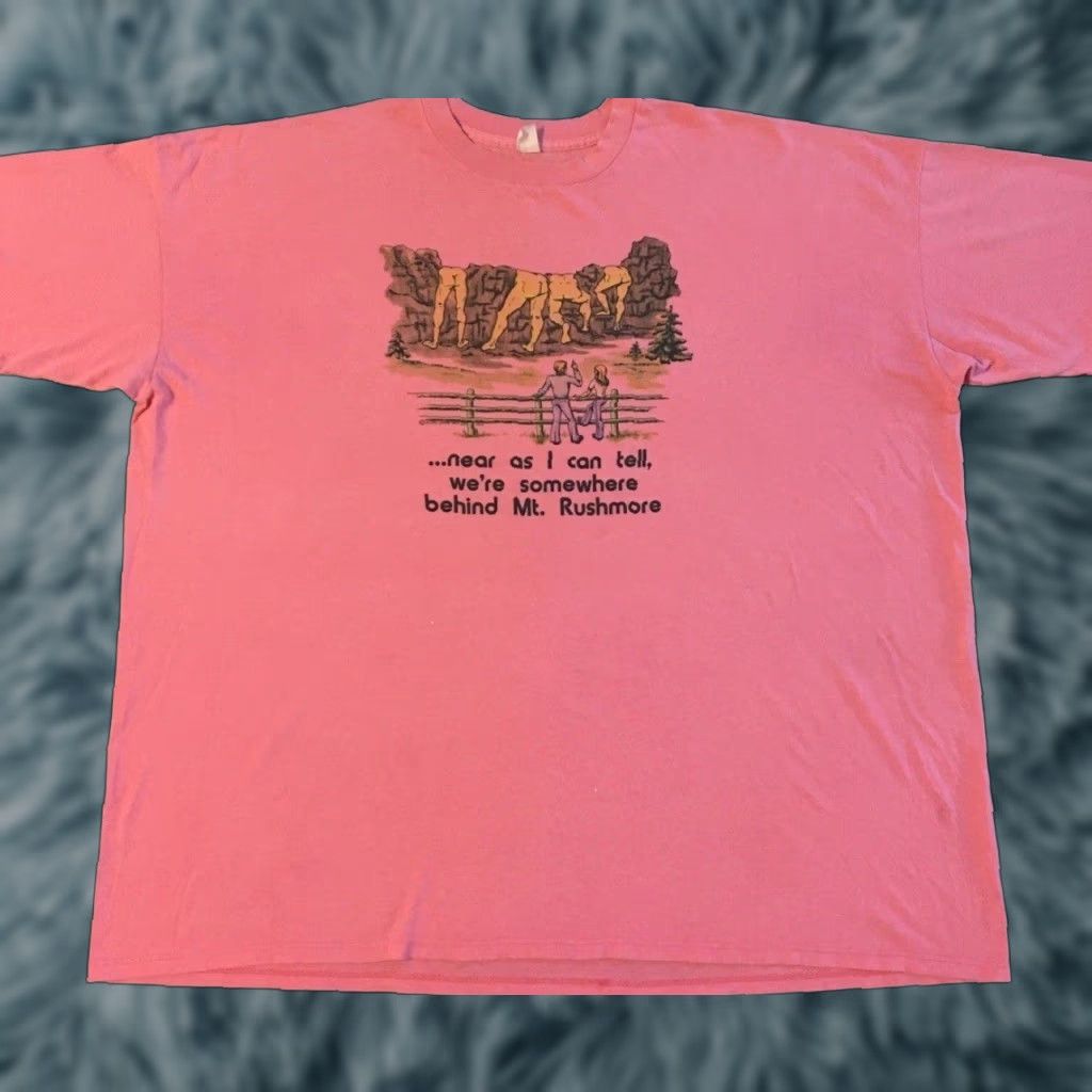 Vintage VINTAGE Mt Rushmore Butts T-Shirt Unisex Adults One Size Pink 70s 80s 90s Funny Crude Joke USA Disney Mickey Mouse Striped Distressed Size US M / EU 48-50 / 2 - 1 Thumbnail