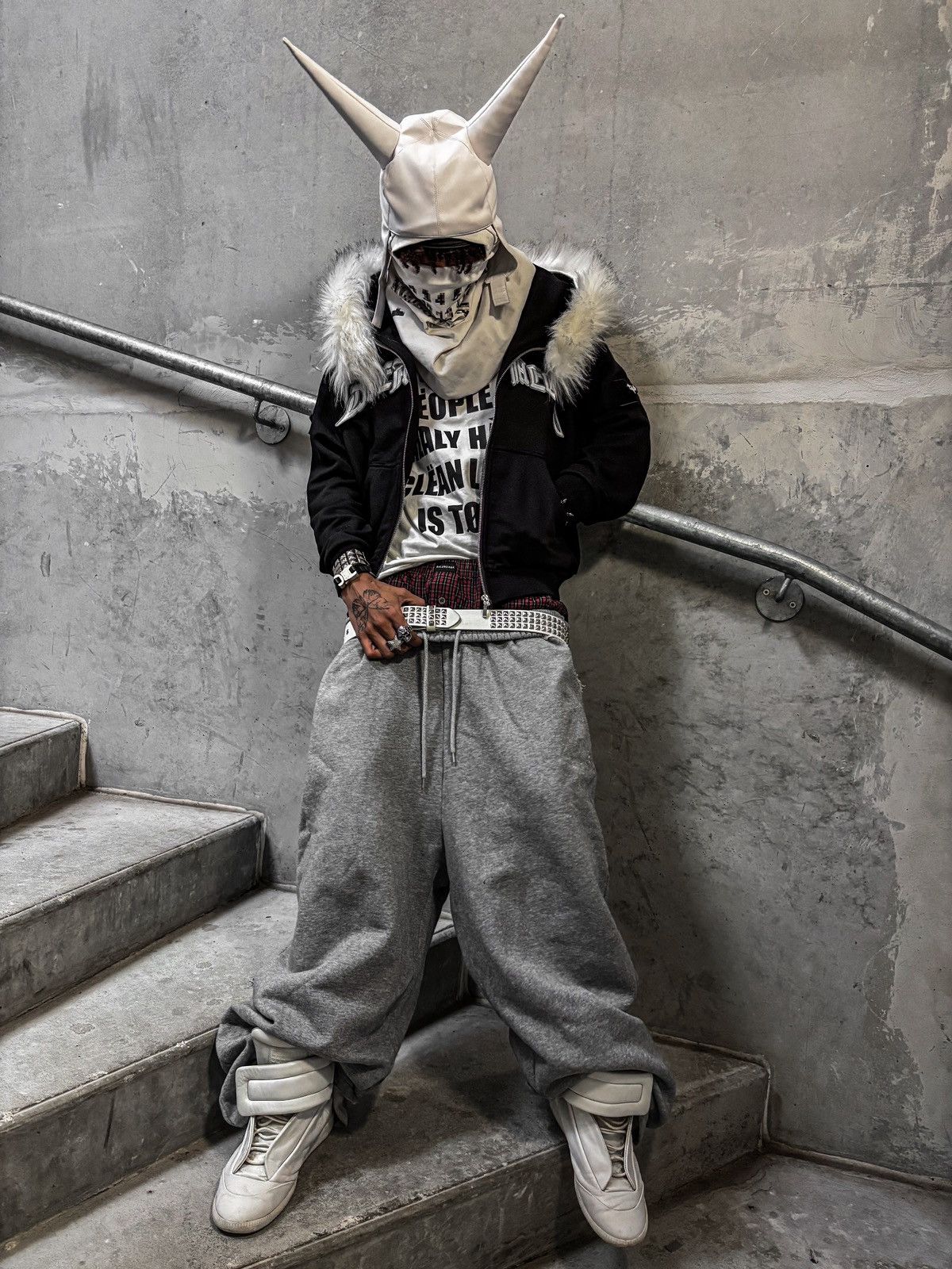 Playboi Carti White Devil Horns Hat (Playboi Carti, Ecco2k’s style) Size ONE SIZE - 6 Thumbnail