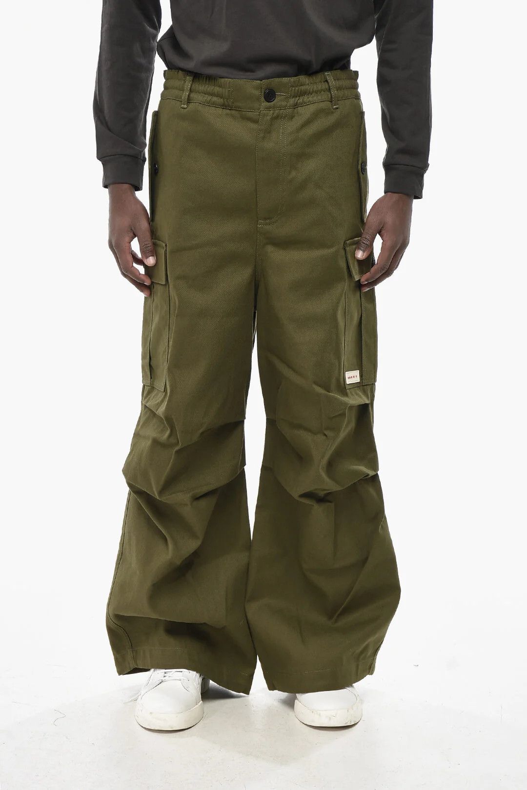 Marni og1mm0326 Cotton-Blend Cargo Pant in Military Green Size US 30 / EU 46 - 1 Thumbnail