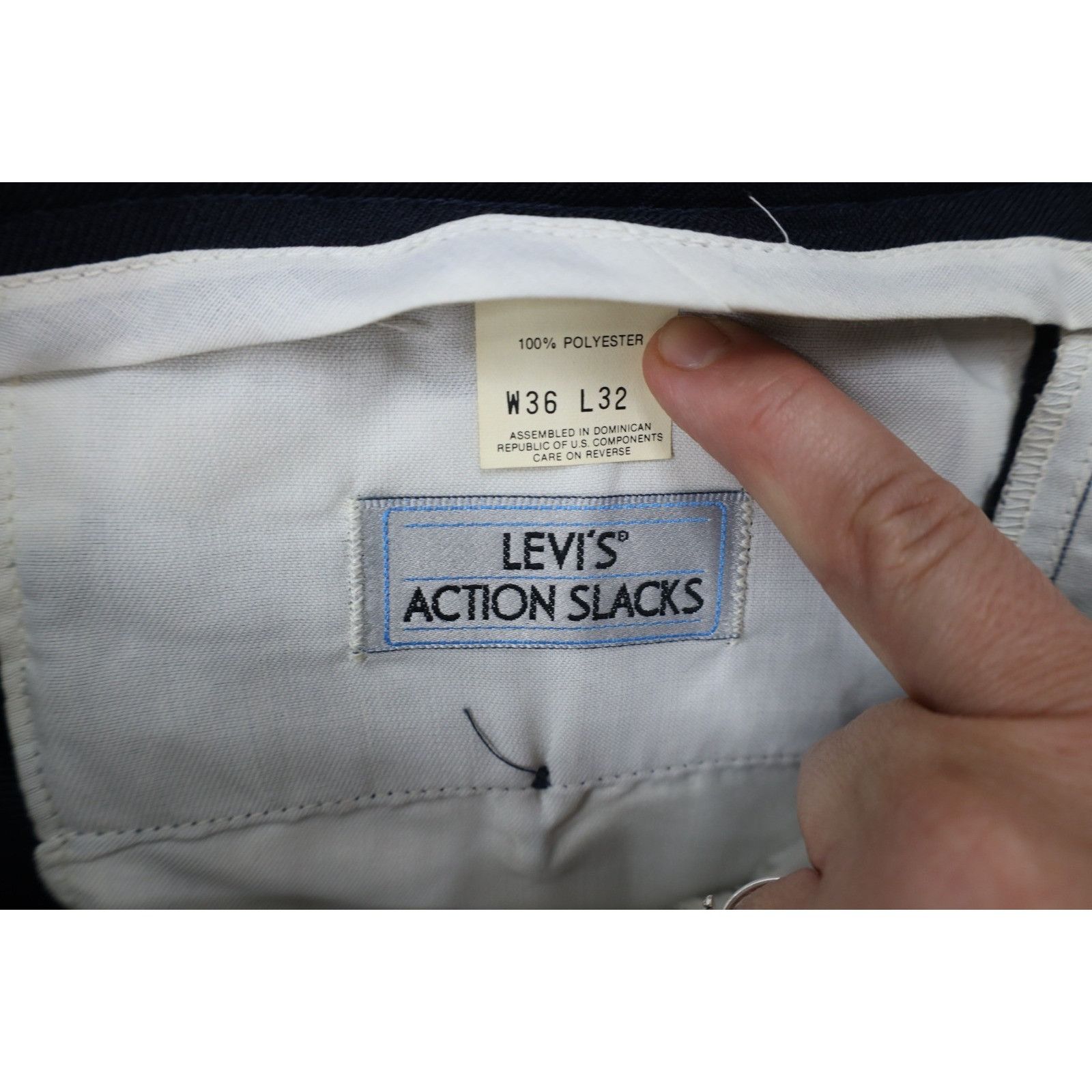 Levi's Deadstock Vintage 80s Levis Knit Flared Chino Pants Size US 34 / EU 50 - 10 Thumbnail