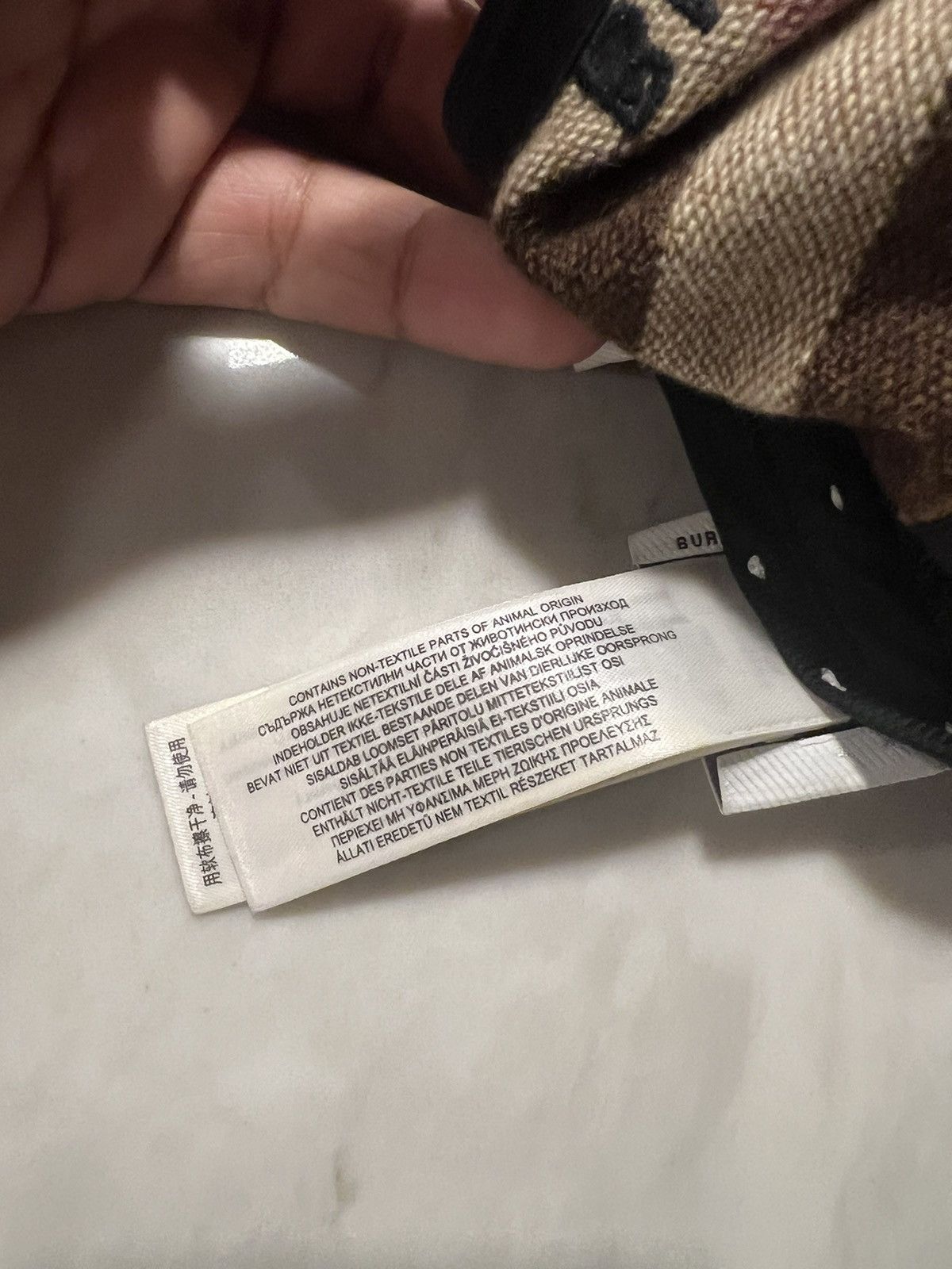 Burberry Burberry Lambskin Trim Check Wool Baseball Cap Size ONE SIZE - 7 Thumbnail