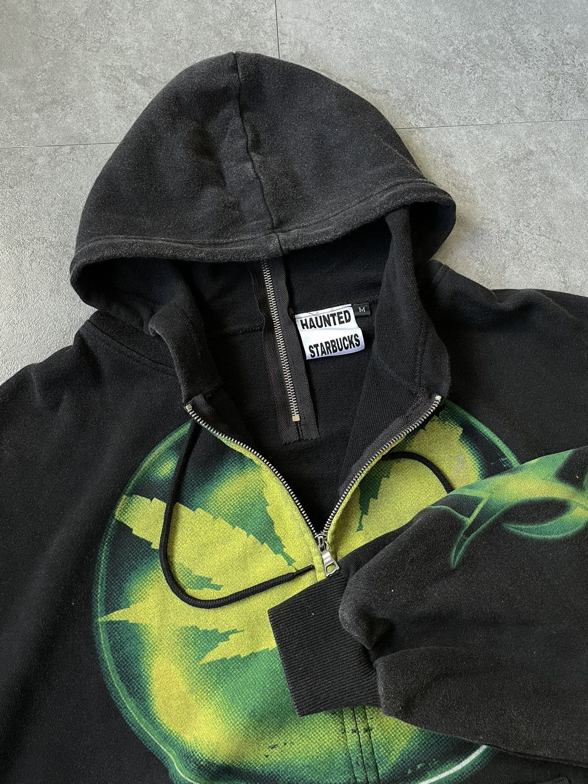 Haunted Starbucks XBOX 420 Washed Zip Hoodie Size US L / EU 52-54 / 3 - 6 Thumbnail