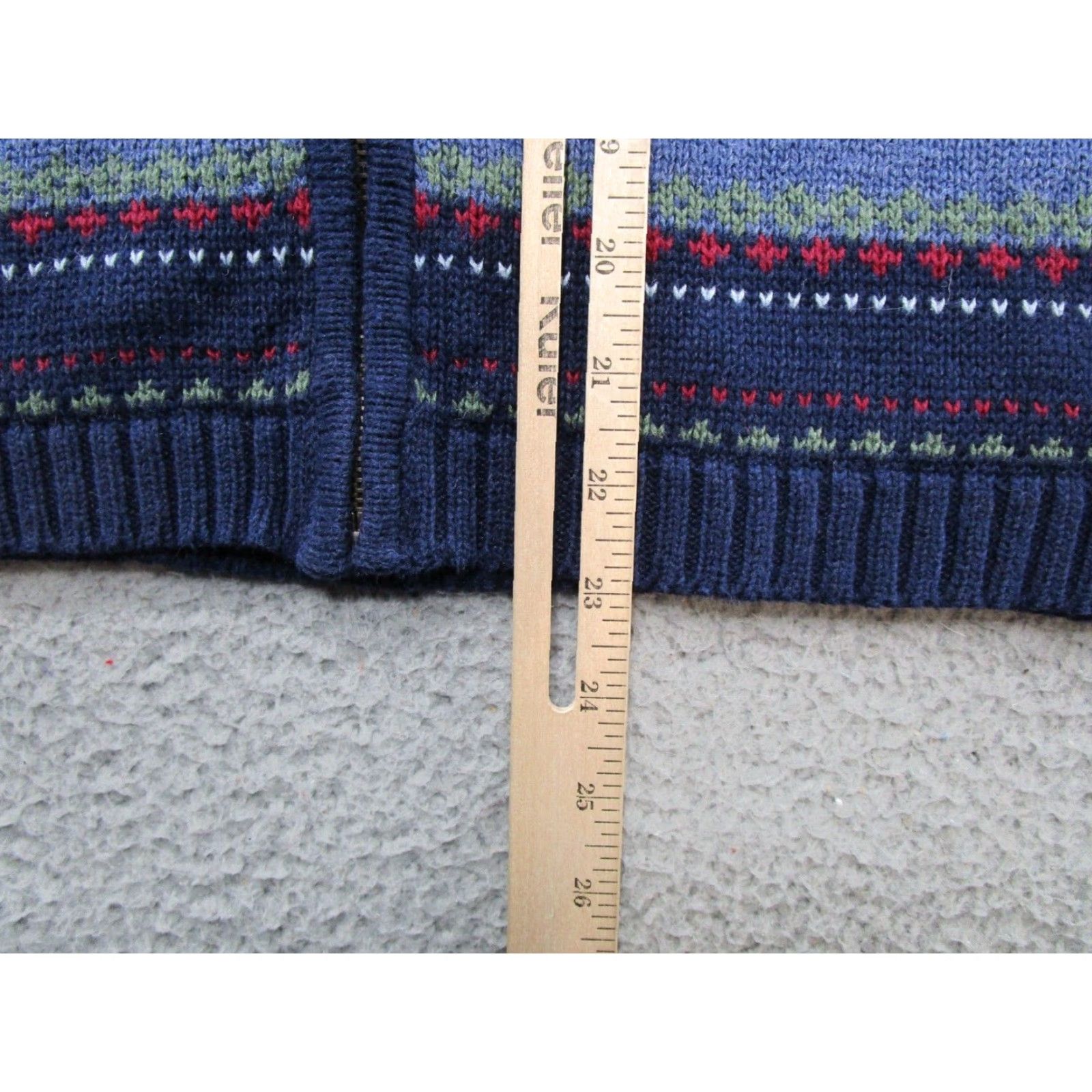Vintage Cabin Creek Striped Fair Isle Full Zip Sweater Vest Women's M Collared Blue Sleeveless Vest Size M / US 6-8 / IT 42-44 - 6 Thumbnail
