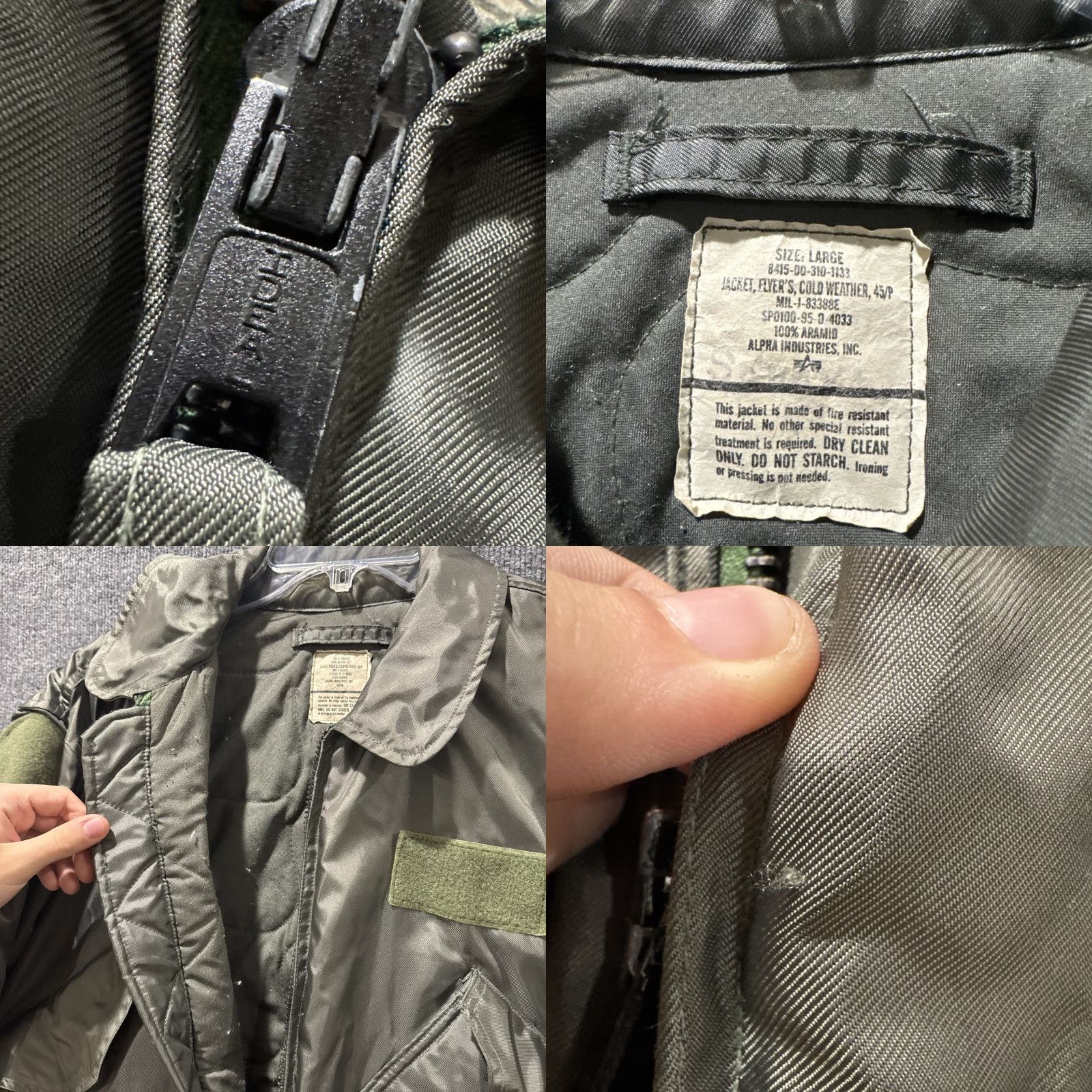 Vintage VINTAGE Alpha Industries Jacket L Men Green Military Jacket 45/P 8415-00-310-1133 Mens Large Size US L / EU 52-54 / 3 - 8 Thumbnail