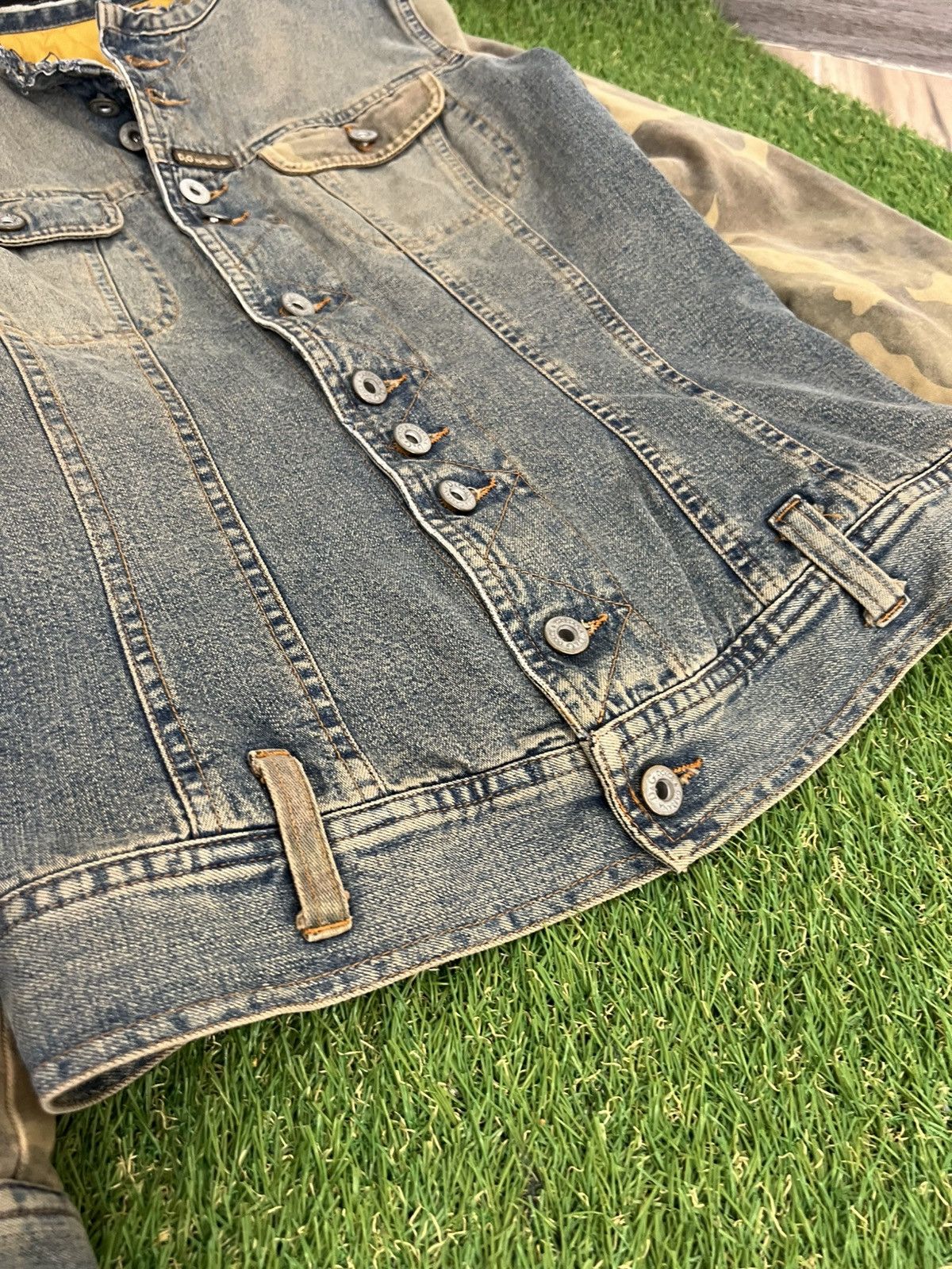 Dolce & Gabbana Vintage D&G 2003 mini puffer camo sleeve denim jacket Size US XS / EU 42 / 0 - 6 Thumbnail