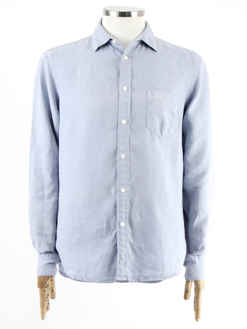 Replay REPLAY Linen blue shirt Size US M / EU 48-50 / 2 - 1 Thumbnail